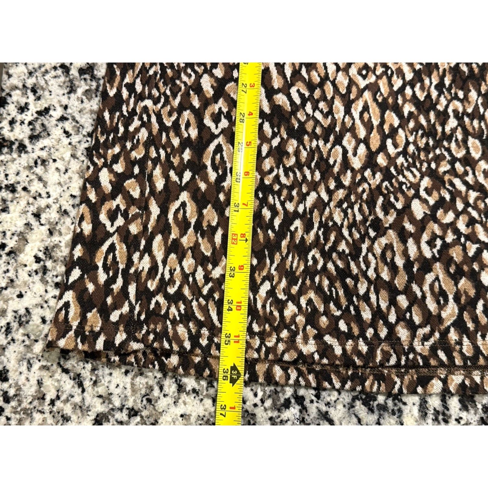 J.McLaughlin J. McLaughlin Sheila Sweater Dress Mock Neck Animal Print Knee Length Women M Brown Multicolor Stretch Knit Shirt Dress Women Size M / US 6-8 / IT 42-44 - 5 Thumbnail
