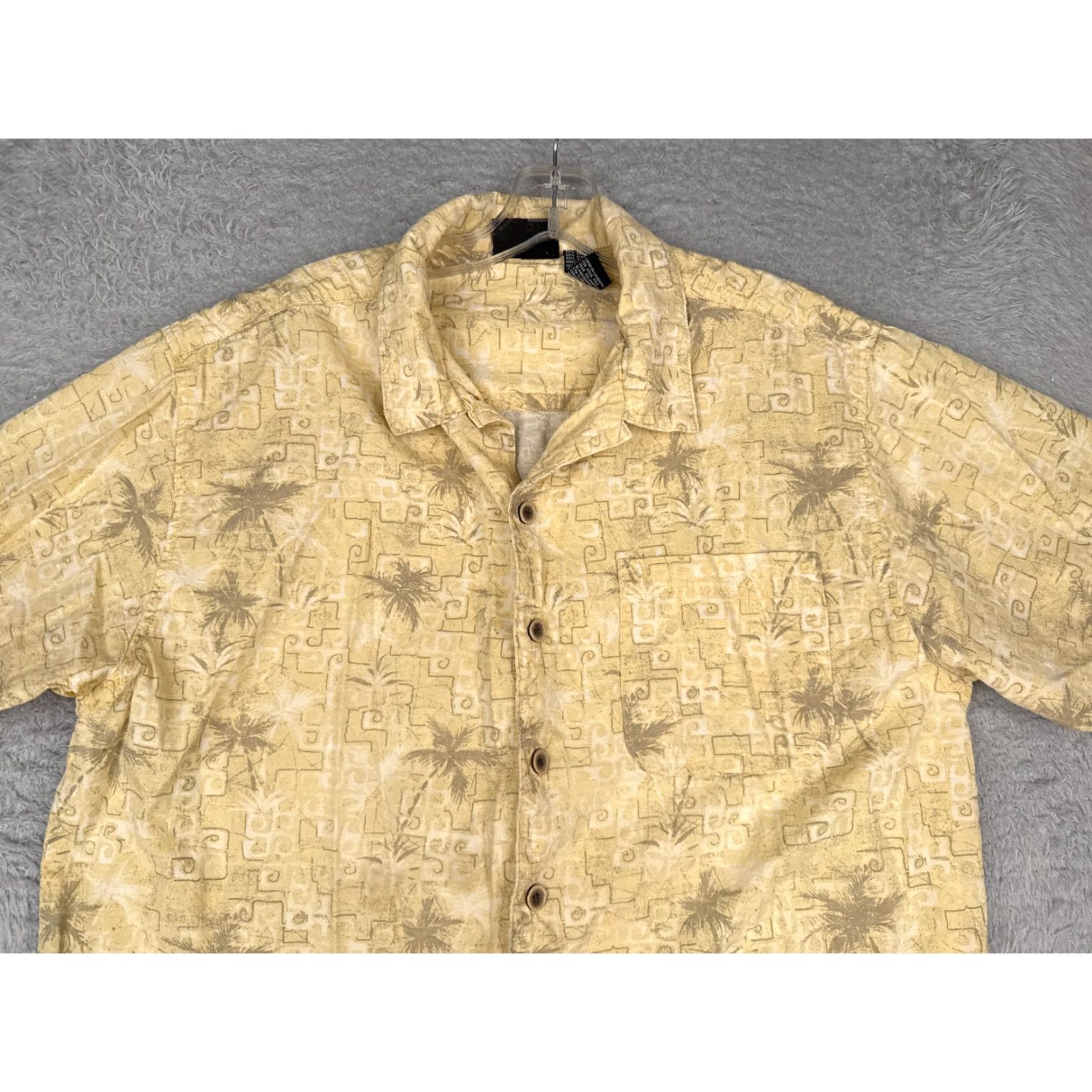 Ocean Pacific VINTAGE Ocean Pacific Shirt Men Large Yellow Hawaiian Tribal Geometric Cotton Blend READ Size US L / EU 52-54 / 3 - 4 Thumbnail