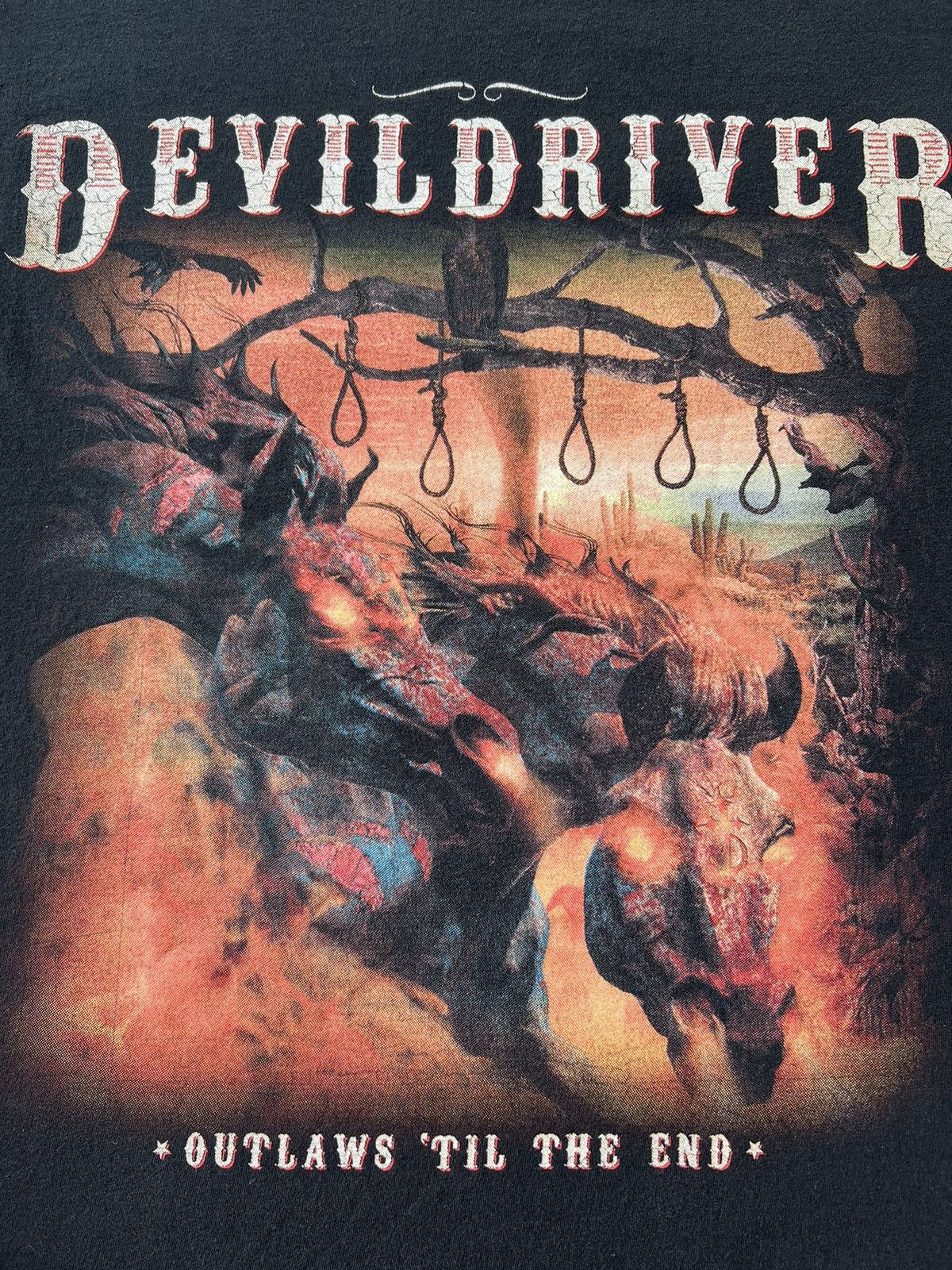 Band Tees Vintage 2010s DevilDriver Outlaws til the End Metal Band Size US M / EU 48-50 / 2 - 4 Thumbnail