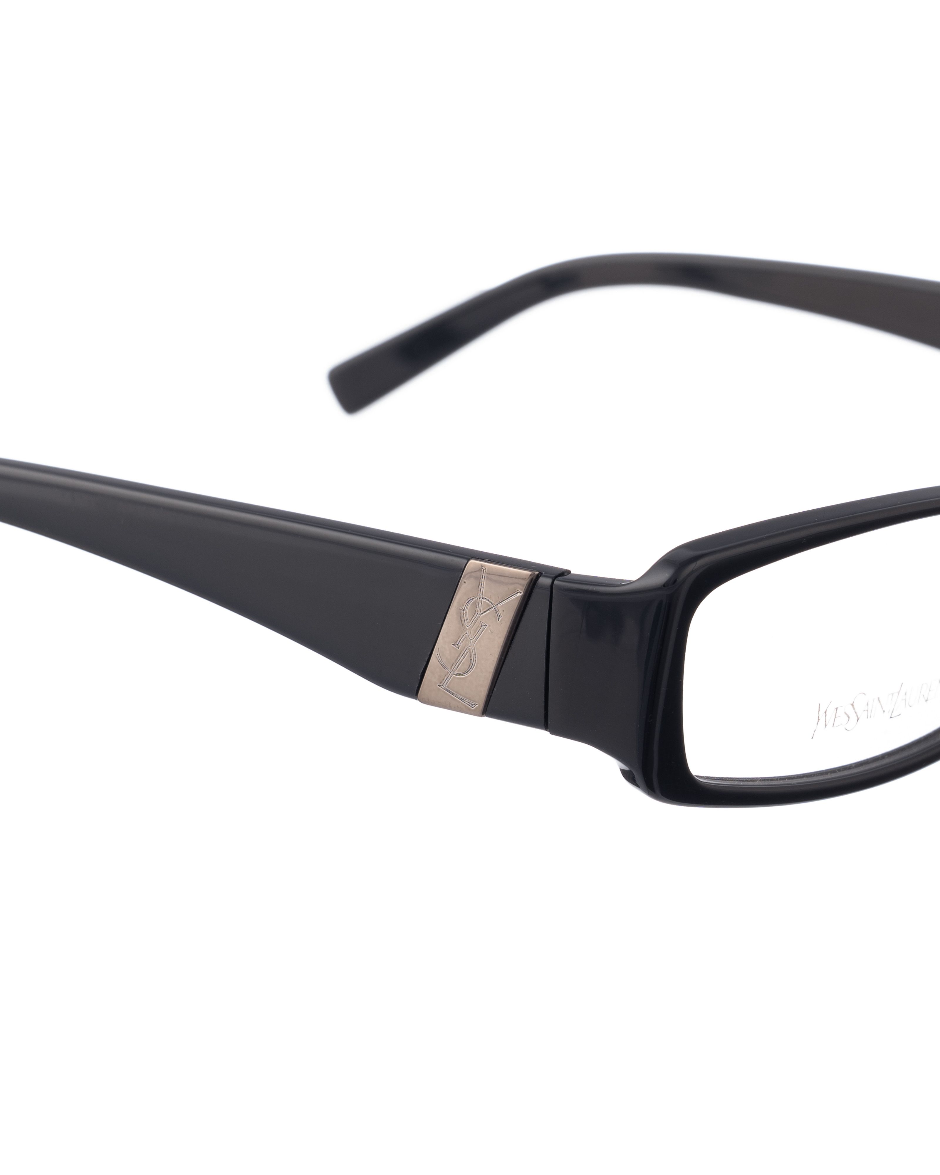 Saint Laurent Paris Yves Saint Laurent 00s Black Glasses Silver Crooked Logo Size ONE SIZE - 1 Thumbnail