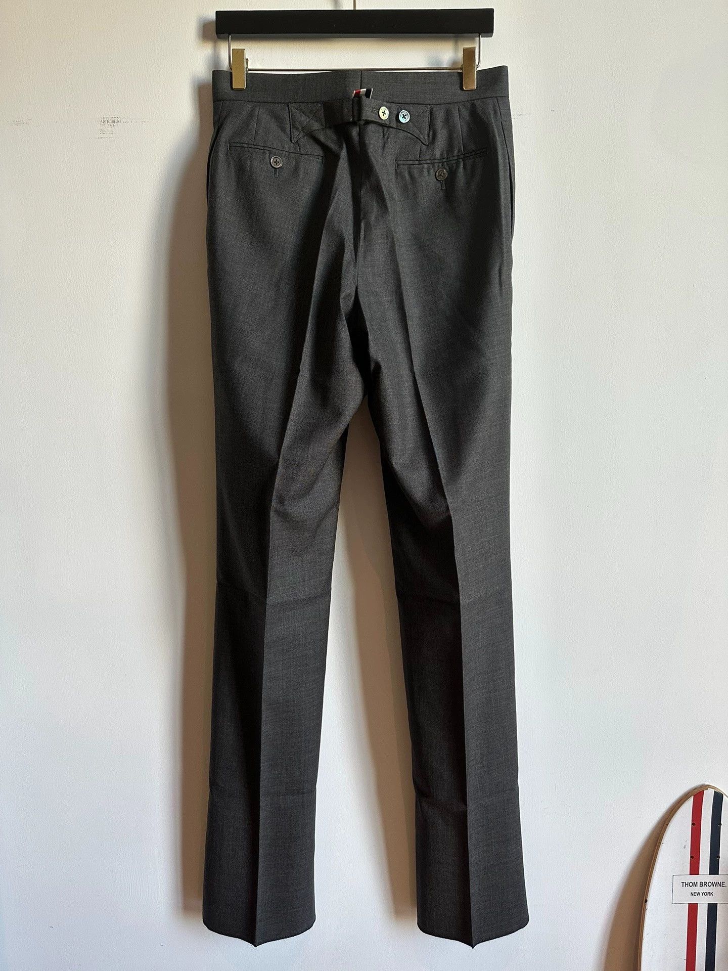 Thom Browne Thom Browne Classic High-Waist Charcoal Wool Pants 2 New Size US 32 / EU 48 - 2 Thumbnail