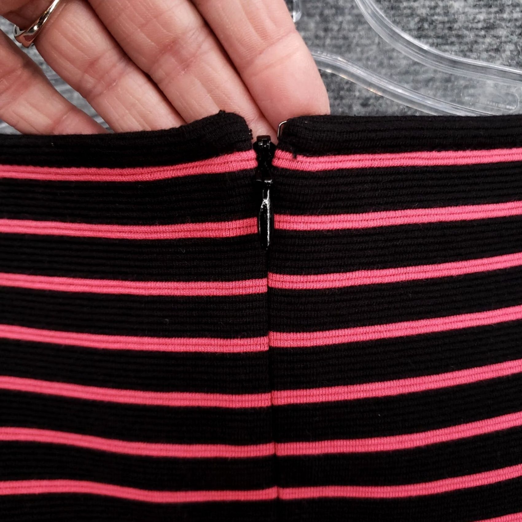 Talbots Talbots Dress Women 2 Black Pink A-Line Striped Square Neck Short Sleeve Pleated Vintage: No Size 26" / US 2 / IT 38 - 7 Thumbnail