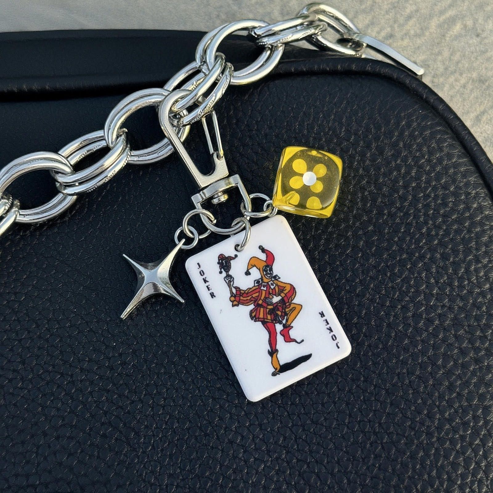 Jewelry Playing Card & Dice Keychain, Poker Charm Accessories Size ONE SIZE - 5 Thumbnail