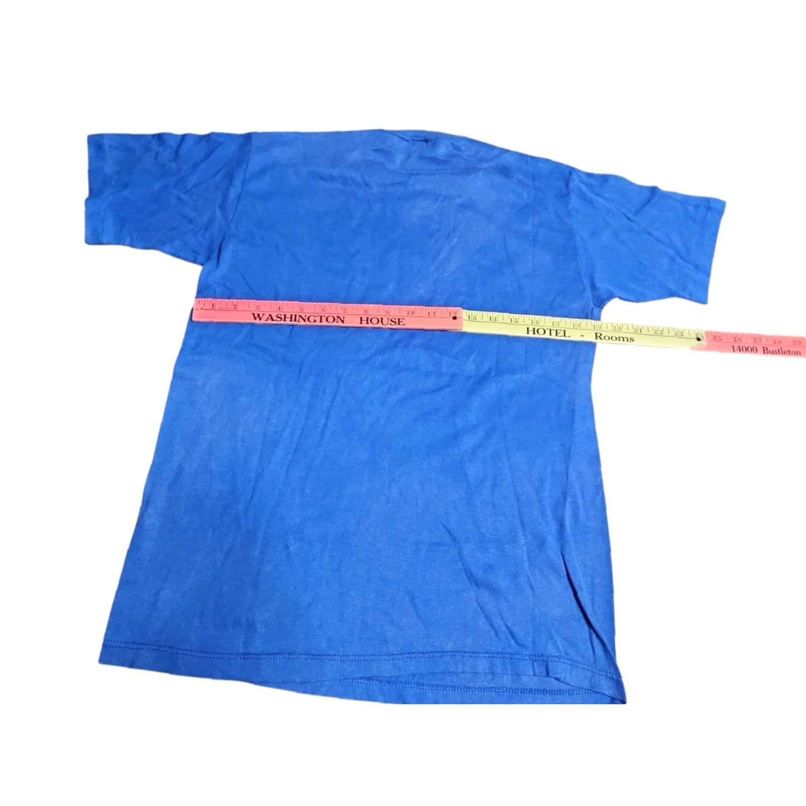Jerzees Vintage Men's 1990s Cotton Blend Crewneck T-Shirt Blue Short Sleeve Made in USA Size US L / EU 52-54 / 3 - 3 Thumbnail