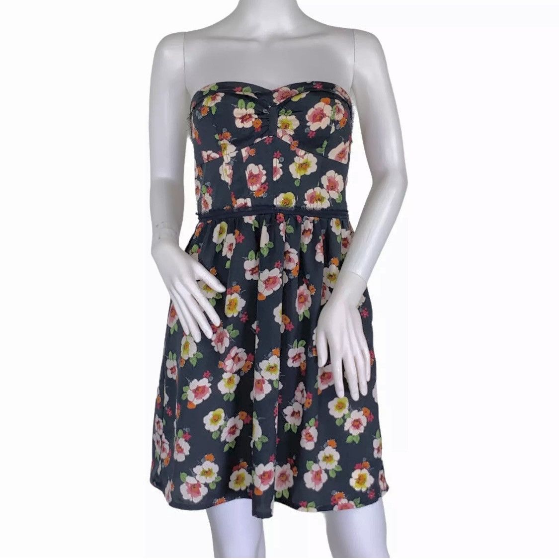 American Eagle Outfitters AE American Eagle Strapless Floral Print Mini Dress Size L / US 10 / IT 46 - 2 Thumbnail