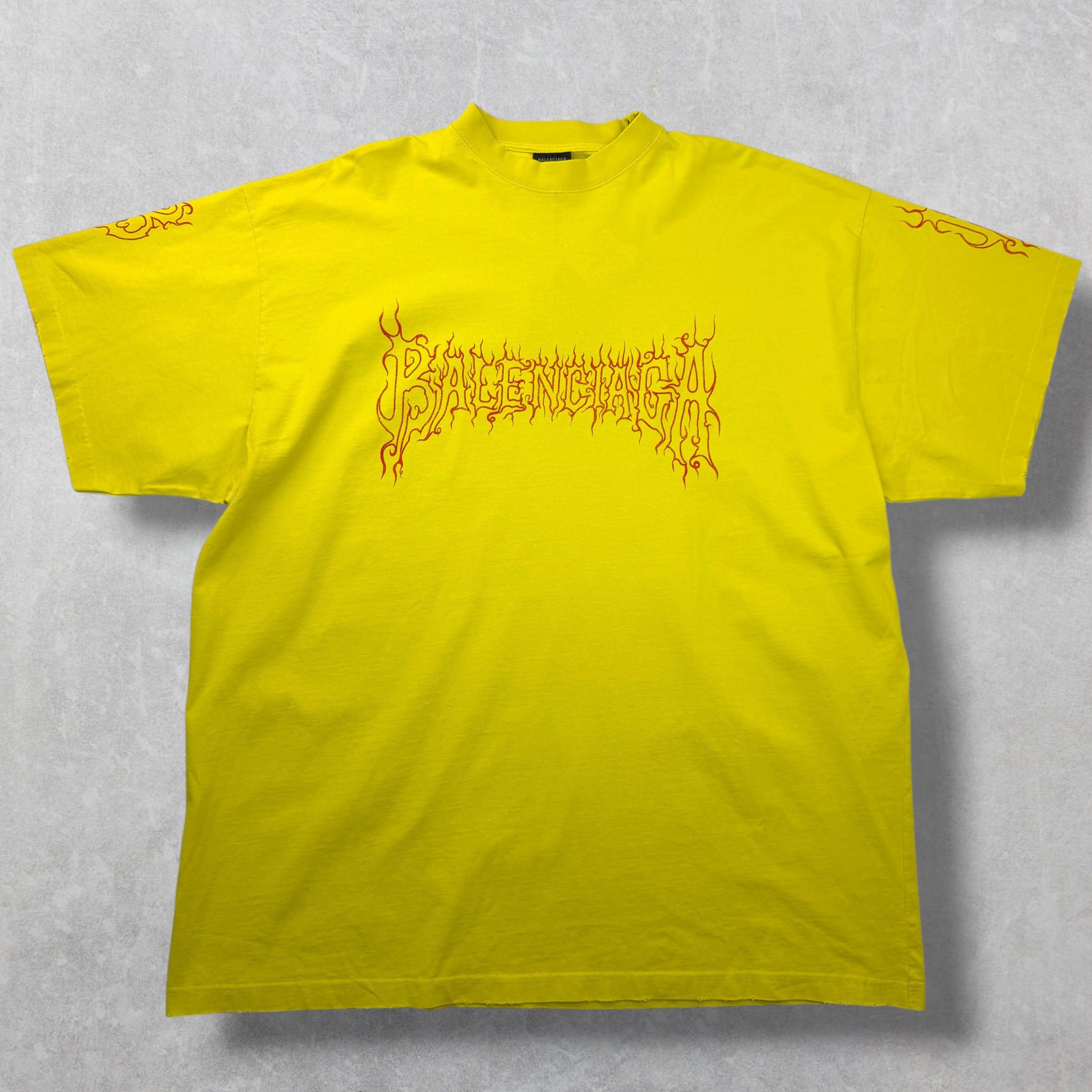 Balenciaga Balenciaga Darkwave Oversized Tee Yellow 5 (XXXL) Size US XXL / EU 58 / 5 - 1 Thumbnail