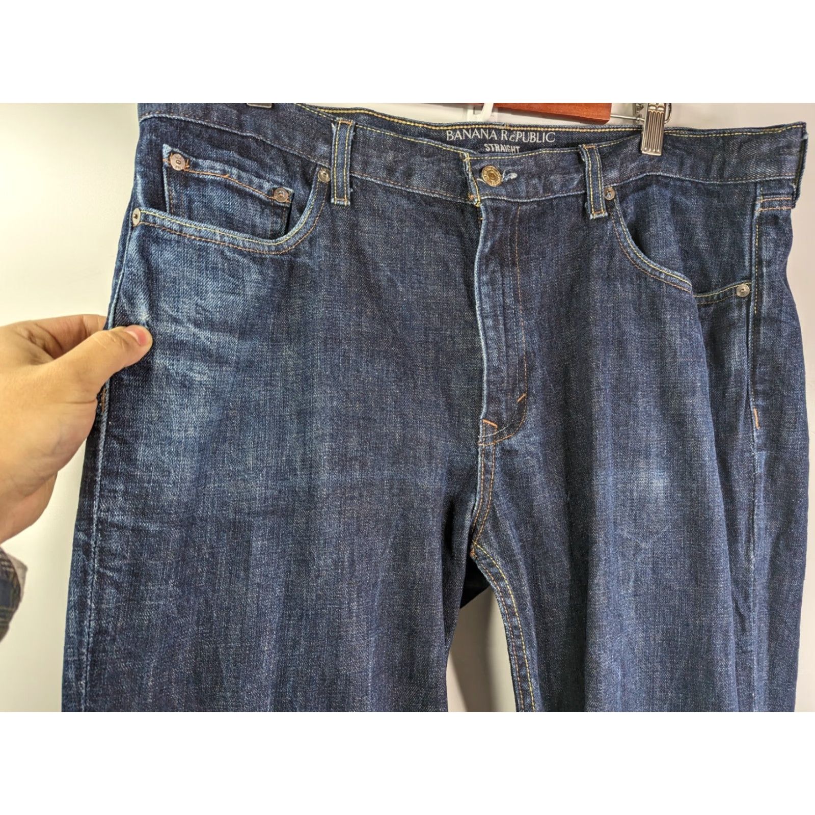 Banana Republic Banana Republic Jeans Denim Straight Leg 39x33 Mens Regular Blue Cotton Blend -Banana Republic- Denim Jeans -N/A Size US 39 - 2 Thumbnail