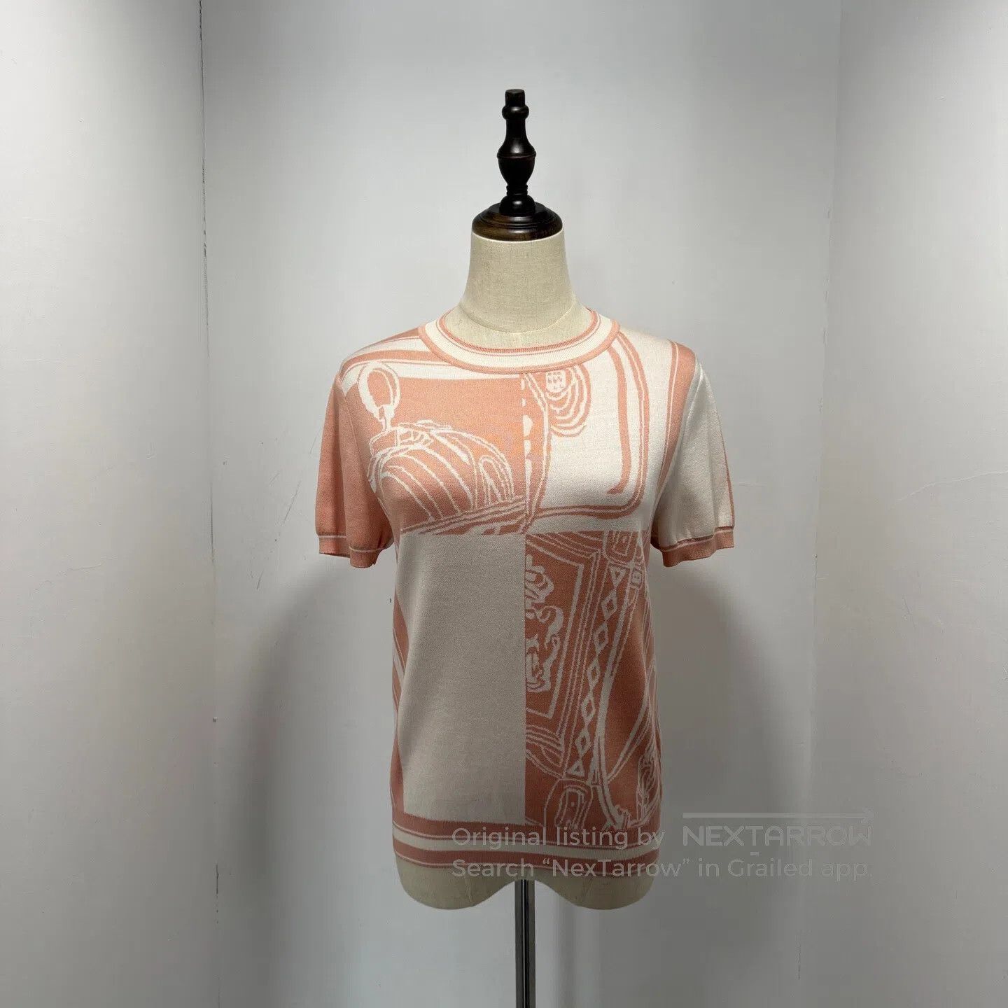 Hermes Hermes Pink and white knit short-sleeve| Size XS / US 0-2 / IT 36-38 - 1 Thumbnail