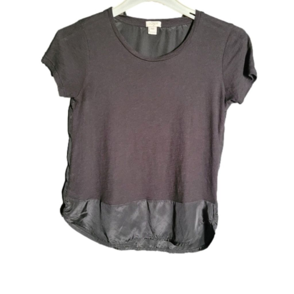 J.Crew J Crew, tee shirt, black, XXS, satin bottom, nwot Size XXS / US 00 / IT 34 - 1 Thumbnail