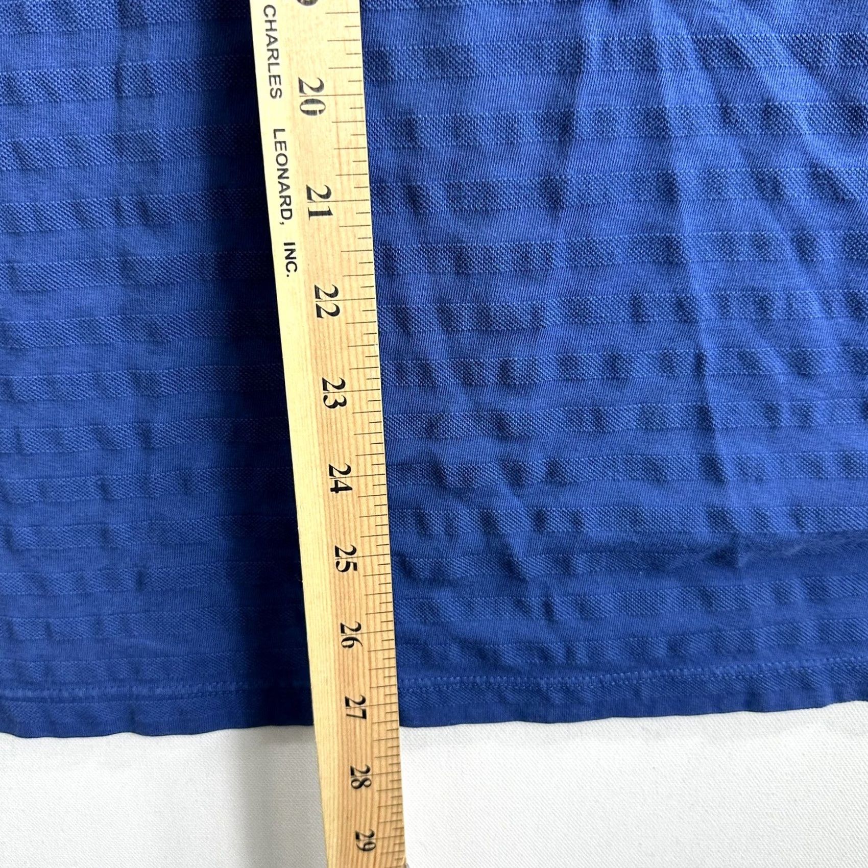 John Varvatos John Varvatos Star USA Polo Shirt Pique Knit Striped Texture Men L Blue Size US L / EU 52-54 / 3 - 7 Thumbnail
