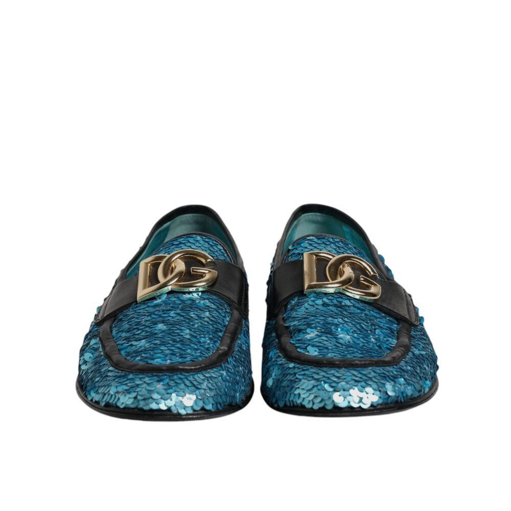 Dolce & Gabbana Dolce & Gabbana Blue Sequined Loafers Formal Dress Shoes Size US 7 / EU 40 - 2 Thumbnail