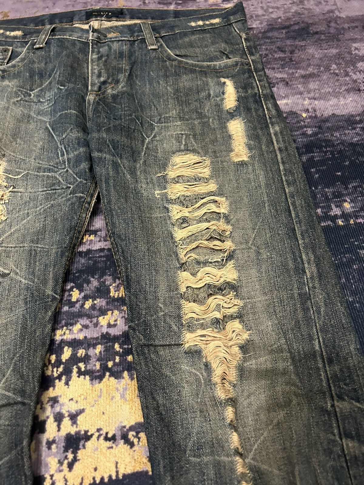 Tornado Mart Kui Mudwash Clawmark Distressed Jeans Size US 36 / EU 52 - 12 Thumbnail