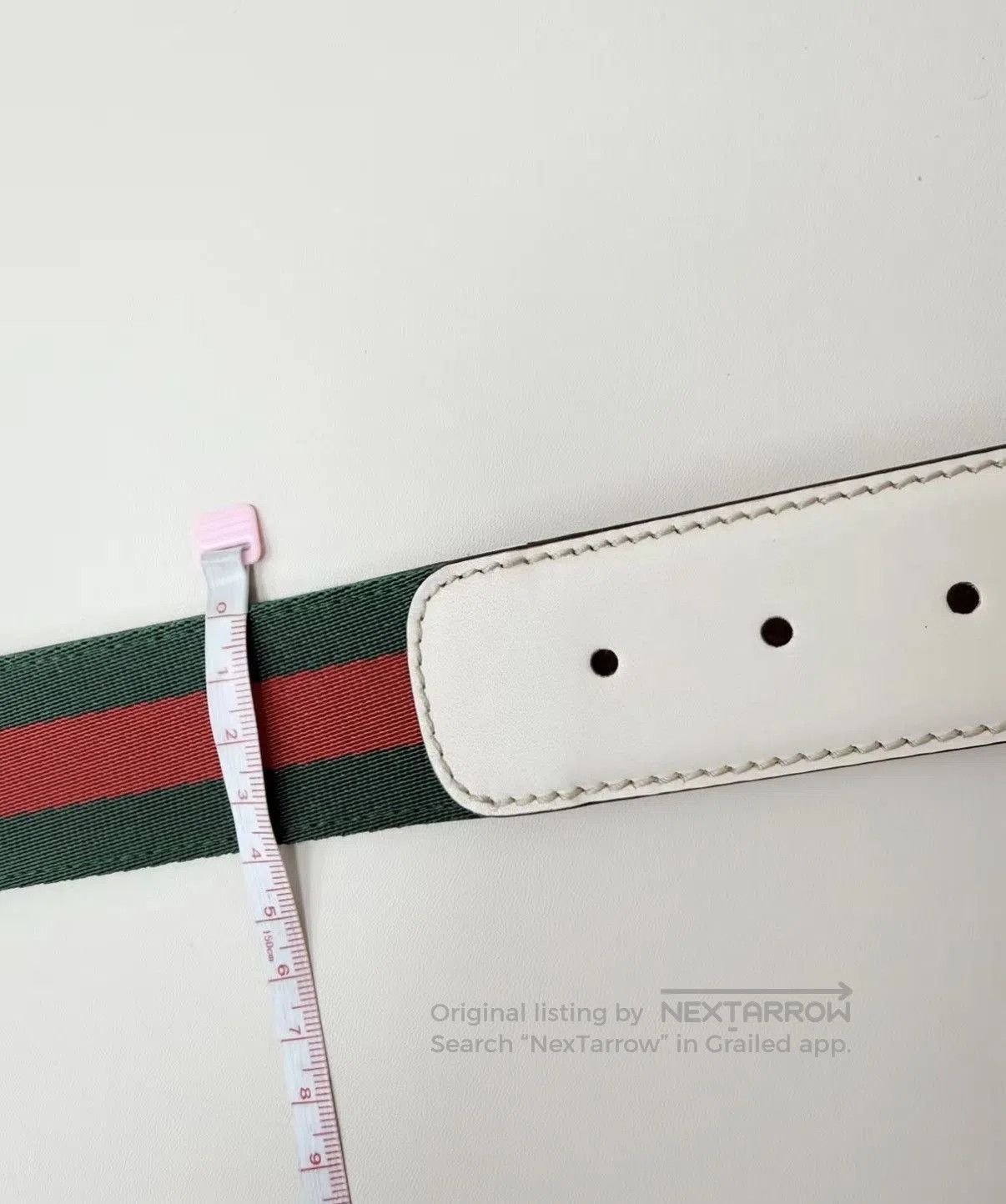 Gucci Green Striped Belt with Silver Buckle. Size ONE SIZE - 7 Thumbnail