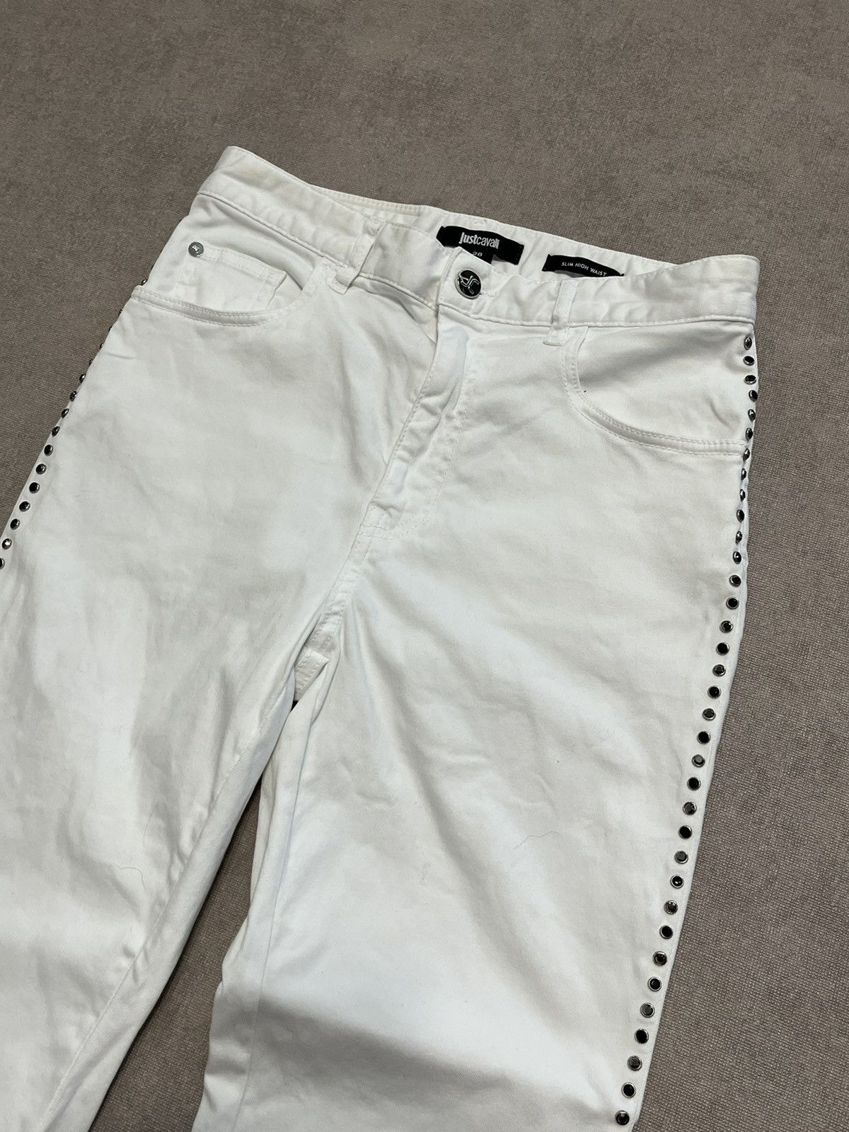 Roberto Cavalli Roberto Just Cavalli Womens White Skinny Jeans Denim Size 28 Size 27" / US 4 / IT 40 - 3 Thumbnail