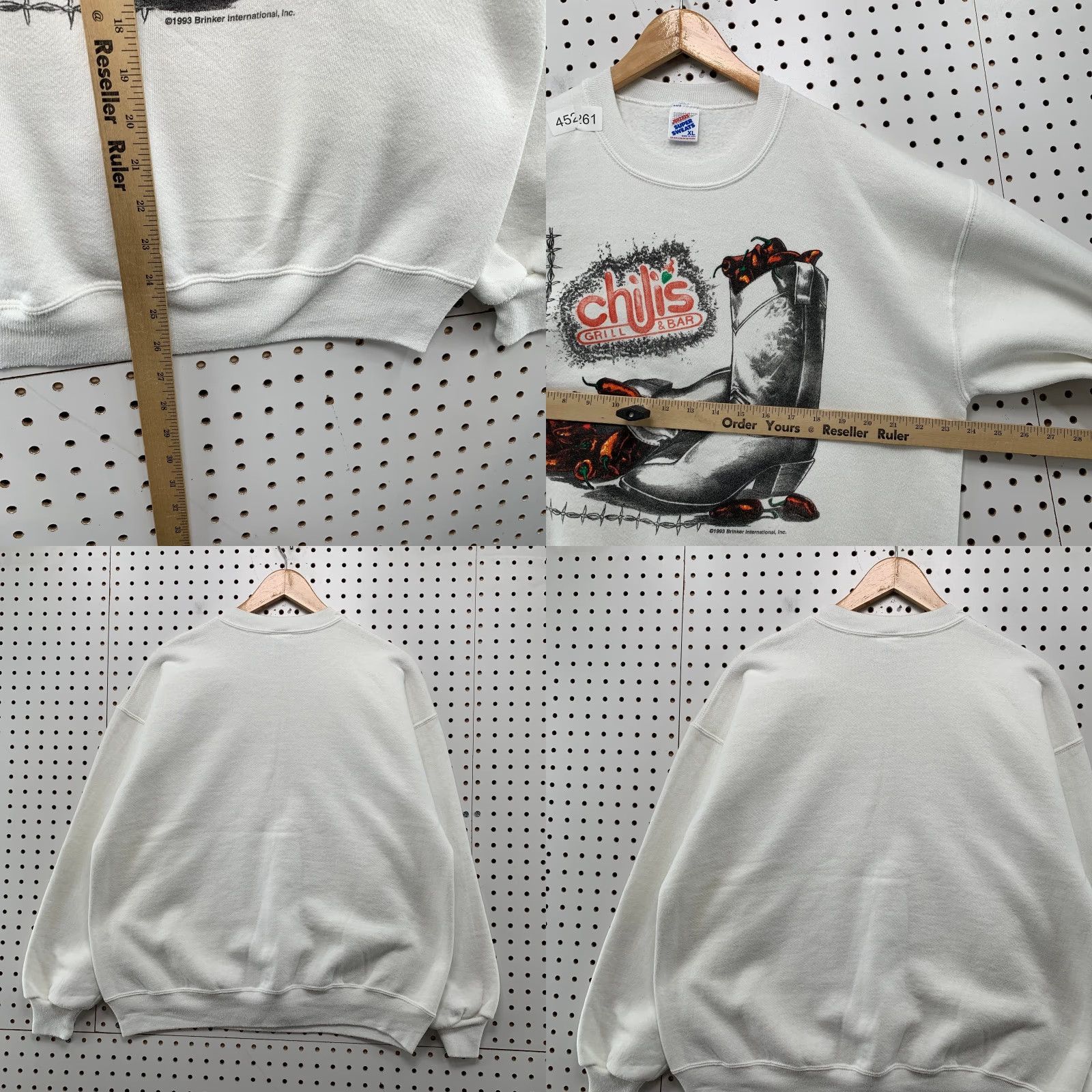 Jerzees VINTAGE Jerzees Sweatshirt Mens XL White Bar Grill Cowboy Boot 90s Made USA Size US XL / EU 56 / 4 - 8 Thumbnail