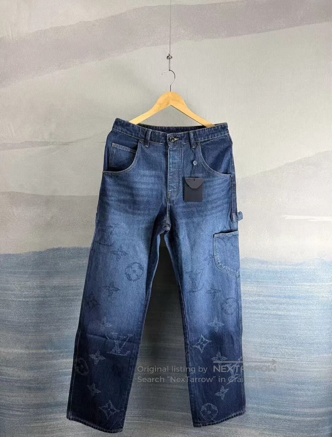Louis Vuitton louis vuitton blue printed work jeans. Size US 32 / EU 48 - 1 Thumbnail