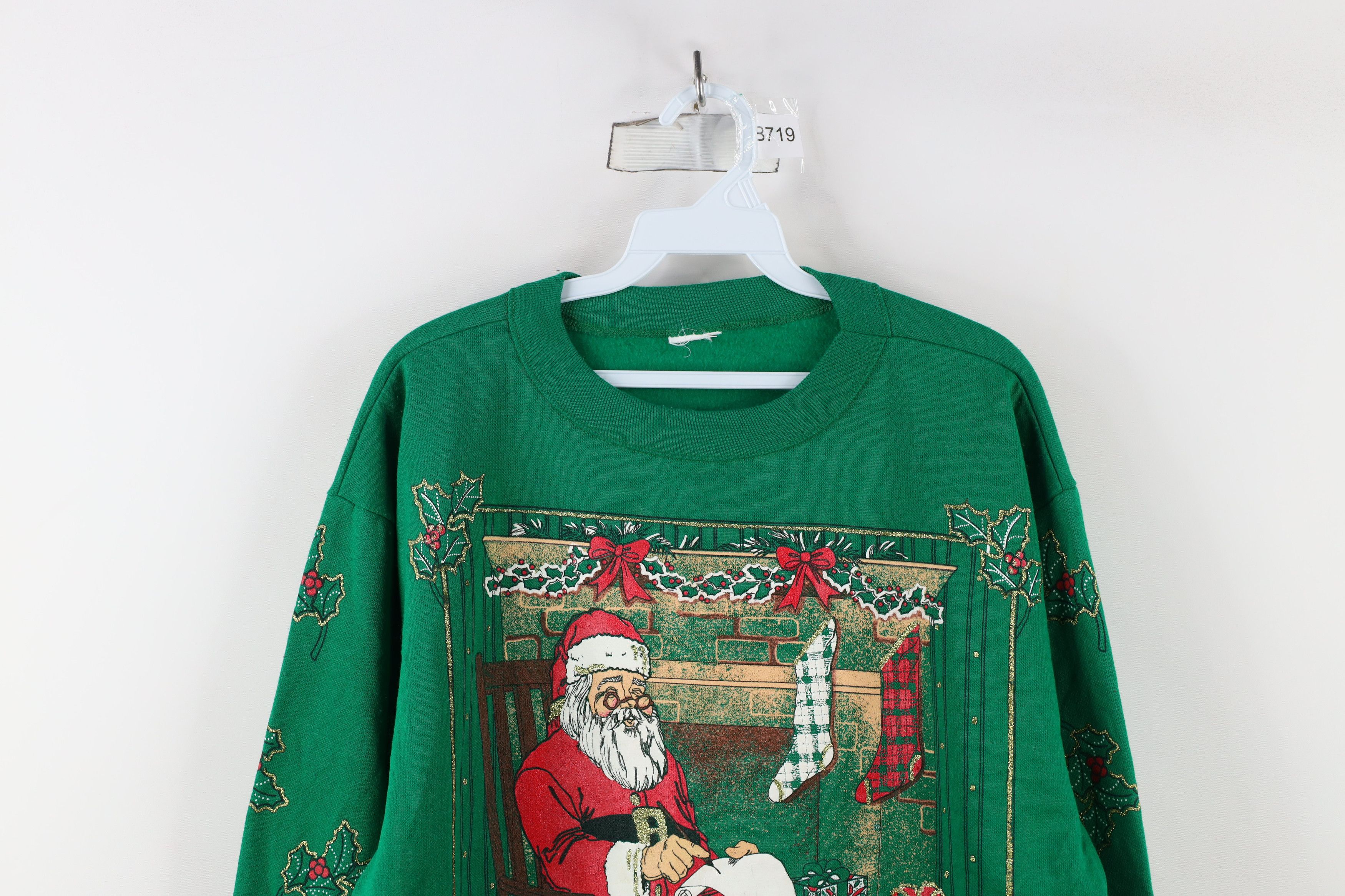Vintage Vintage 90s Streetwear Santa Claus All Over Print Sweatshirt Size XL / US 12-14 / IT 48-50 - 2 Thumbnail