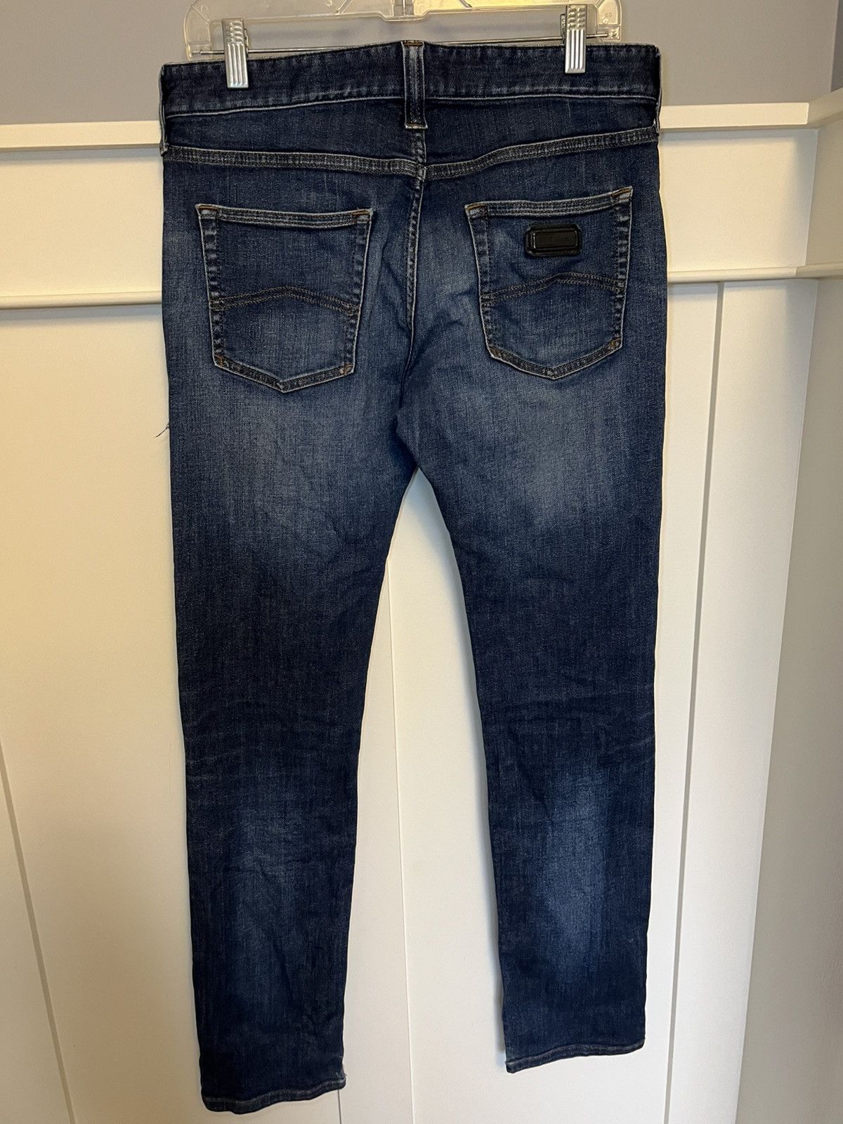 Armani Collezioni Vintage Armani Collezioni J06 slim fit low waist blue jeans Size US 33 - 2 Thumbnail