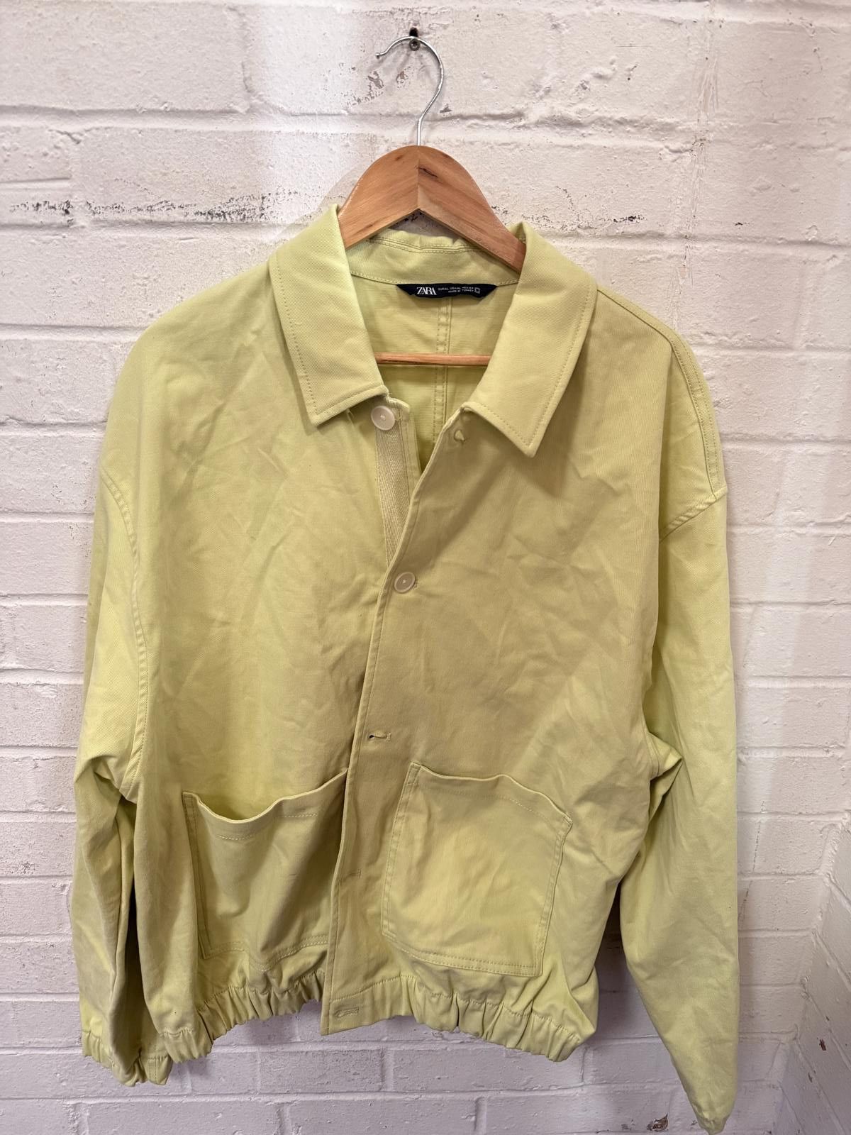 Zara Zara Light Yellow Jacket with Front Pockets Size XL / US 12-14 / IT 48-50 - 1 Thumbnail