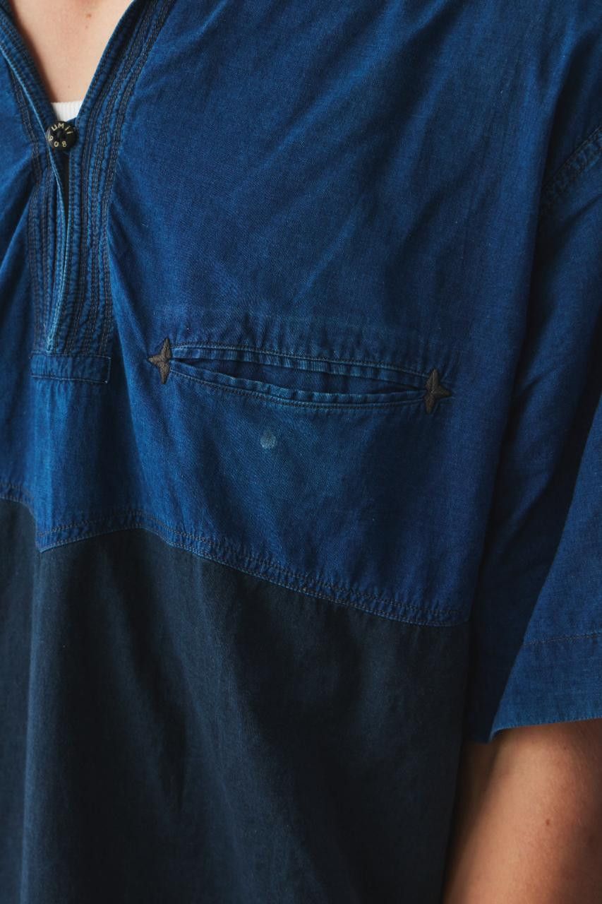 Umii 908 Umii 908 Indigo Two-Tone Pullover Shirt/ 45RPM Size US L / EU 52-54 / 3 - 6 Thumbnail