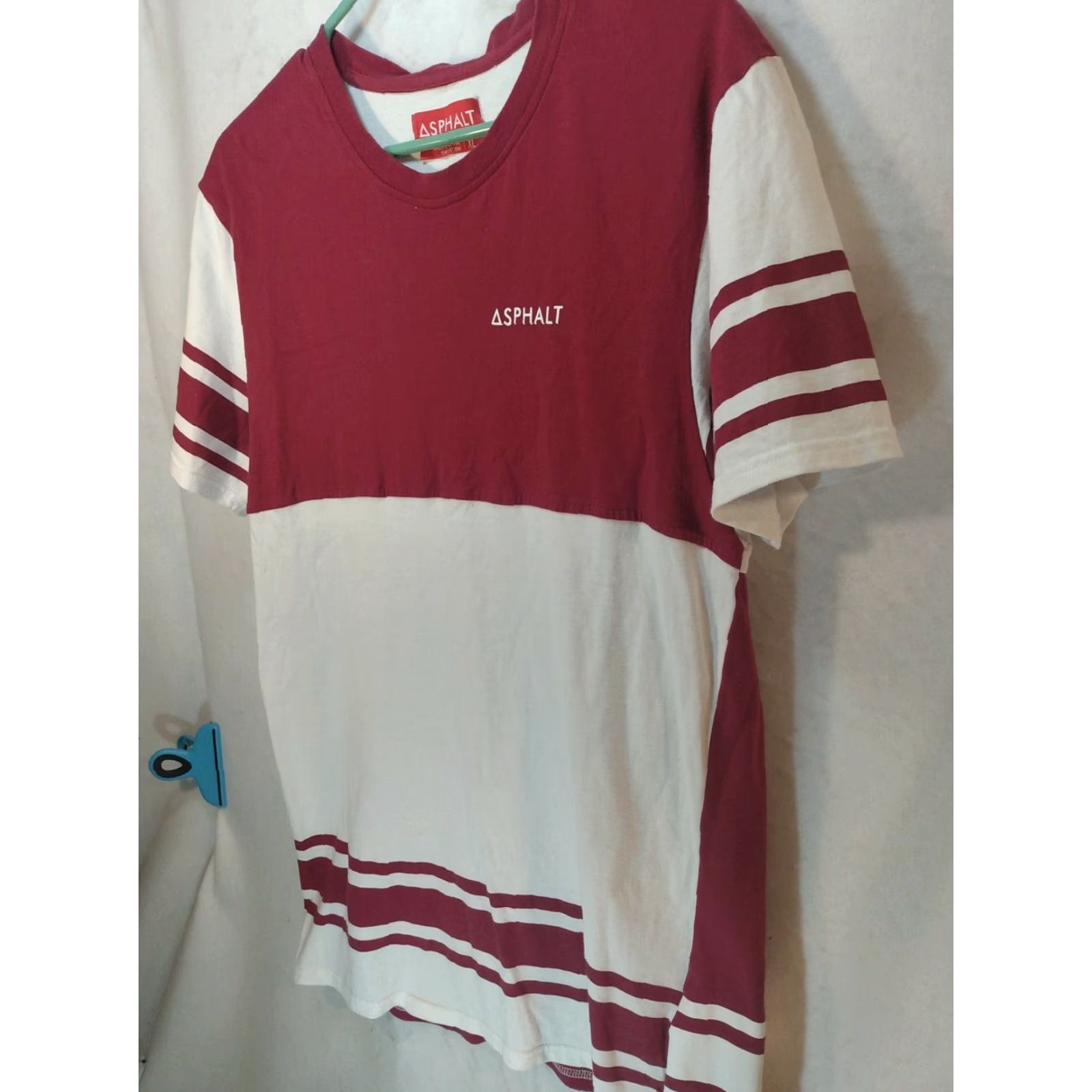 Vintage X L RED & WHITE ASPHALT SS TSHIRT 100% COTTON MEN XL Red White T-Shirt XL 100% Cotton Men Size US XL / EU 56 / 4 - 4 Thumbnail