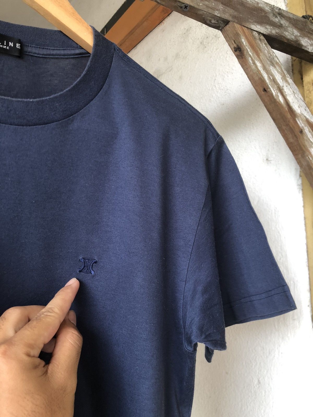 Celine Vintage 90s Celine Small Embroidery Logo Tshirt Size US M / EU 48-50 / 2 - 6 Thumbnail