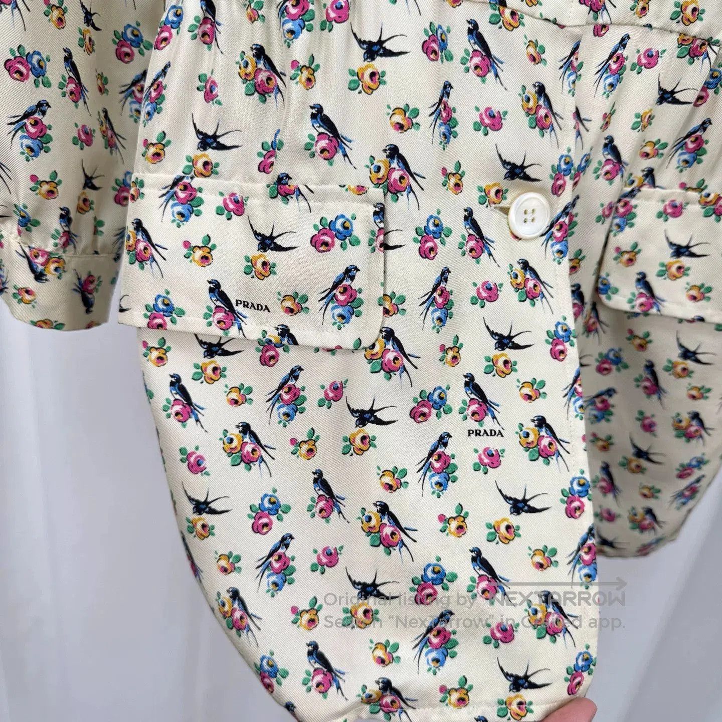 Prada Prada Magpie Floral Triangle Logo Silk Dress. Size S / US 4 / IT 40 - 5 Thumbnail