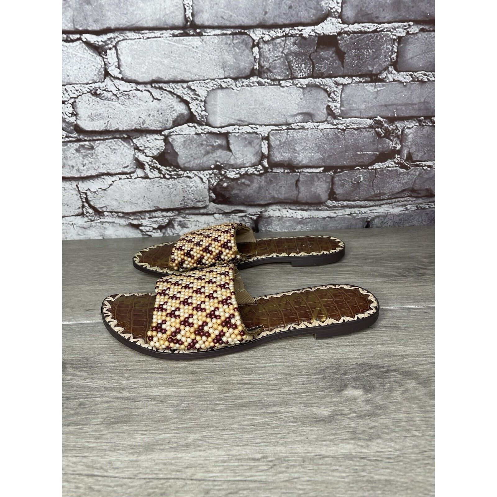 Sam Edelman Sam Edelman Gunner 3 Peach Pearl Beaded Multi Sandals Women’ Size US 6.5 / IT 36.5 - 20 Thumbnail