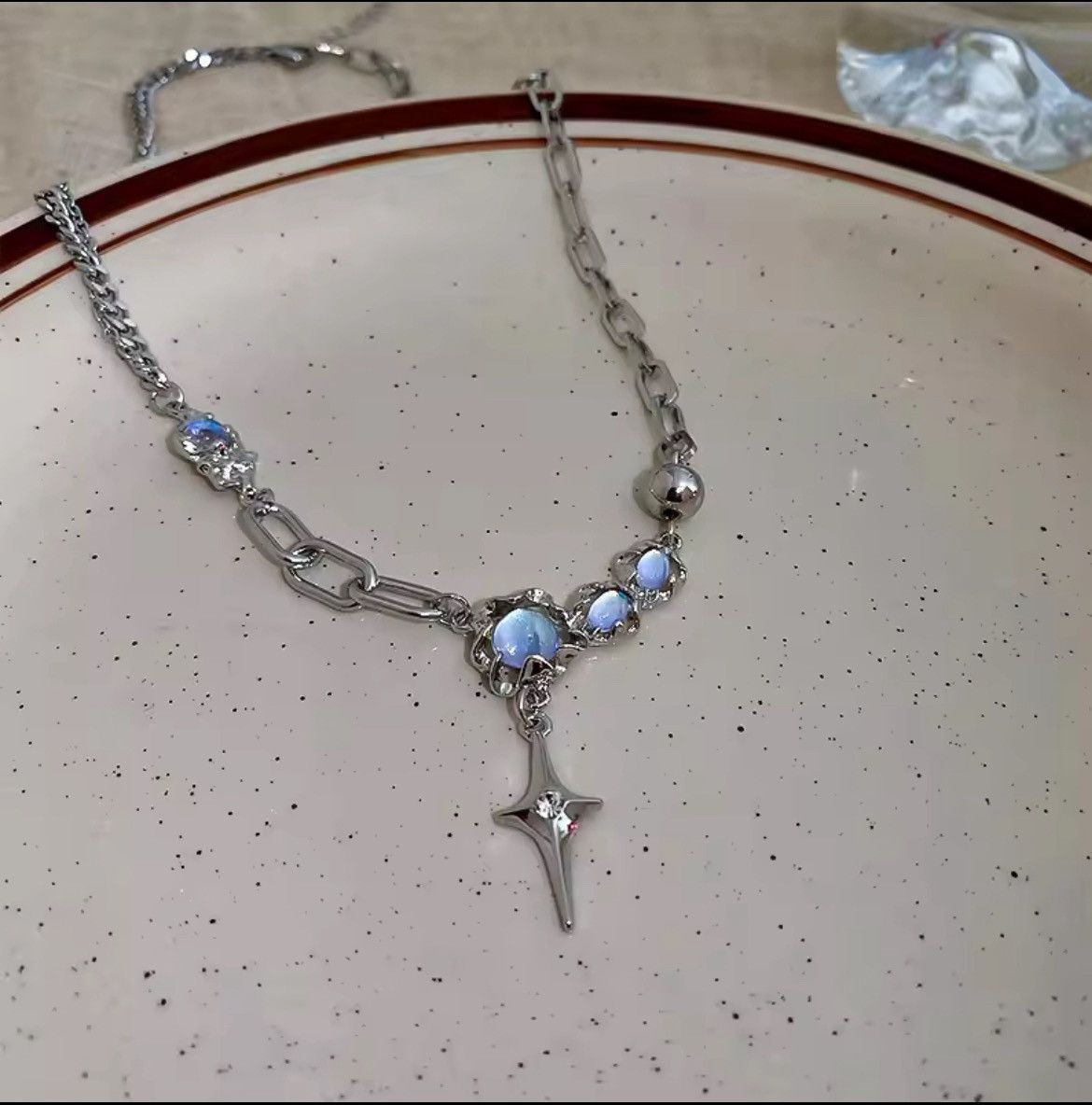 Jewelry , Silver Color Star Pendant Necklace Shiny Rhinestone Size ONE SIZE - 5 Thumbnail