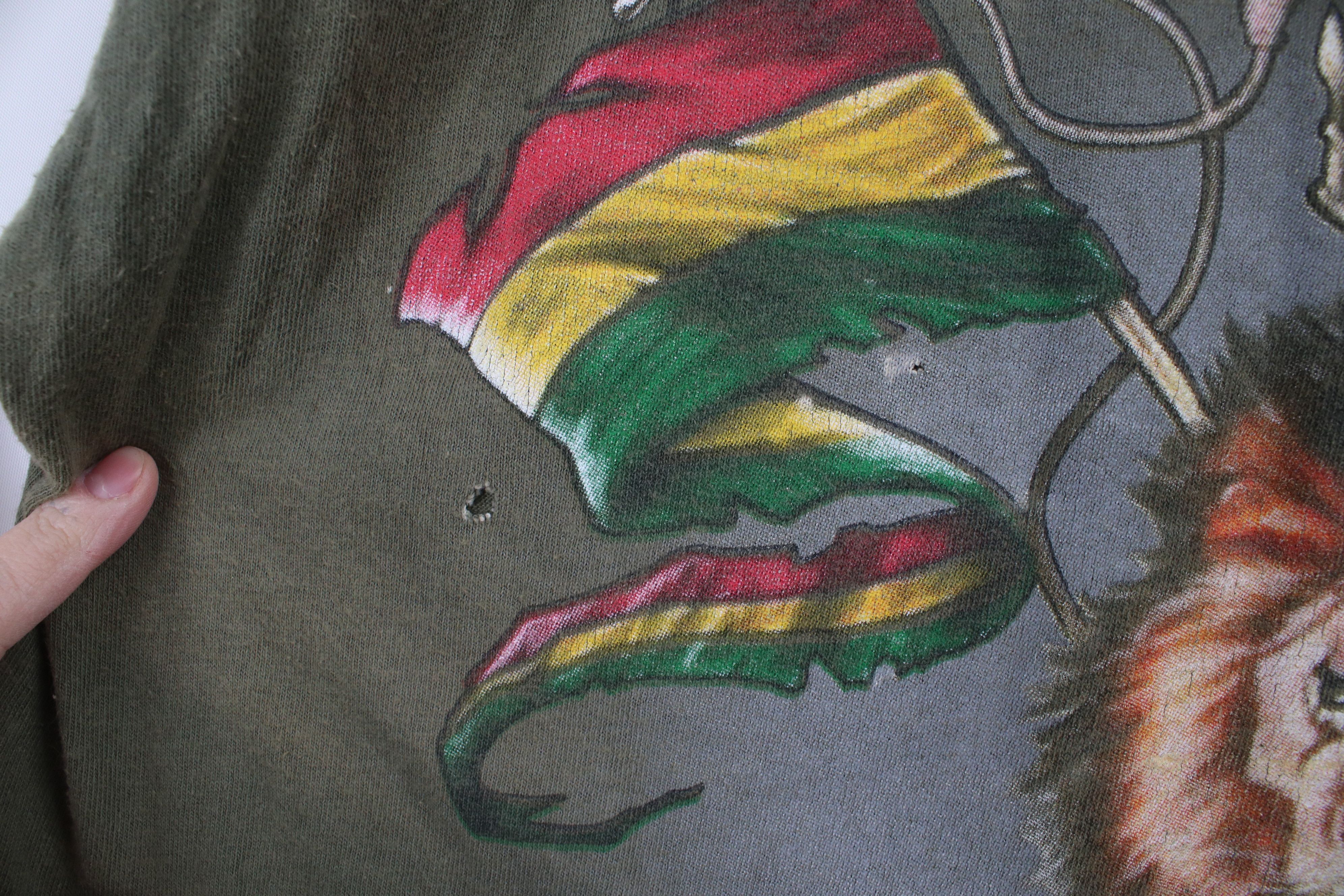 Vintage Vintage 90s Y2K Streetwear Lion of Judah Rastafari T-Shirt Size US XL / EU 56 / 4 - 6 Thumbnail