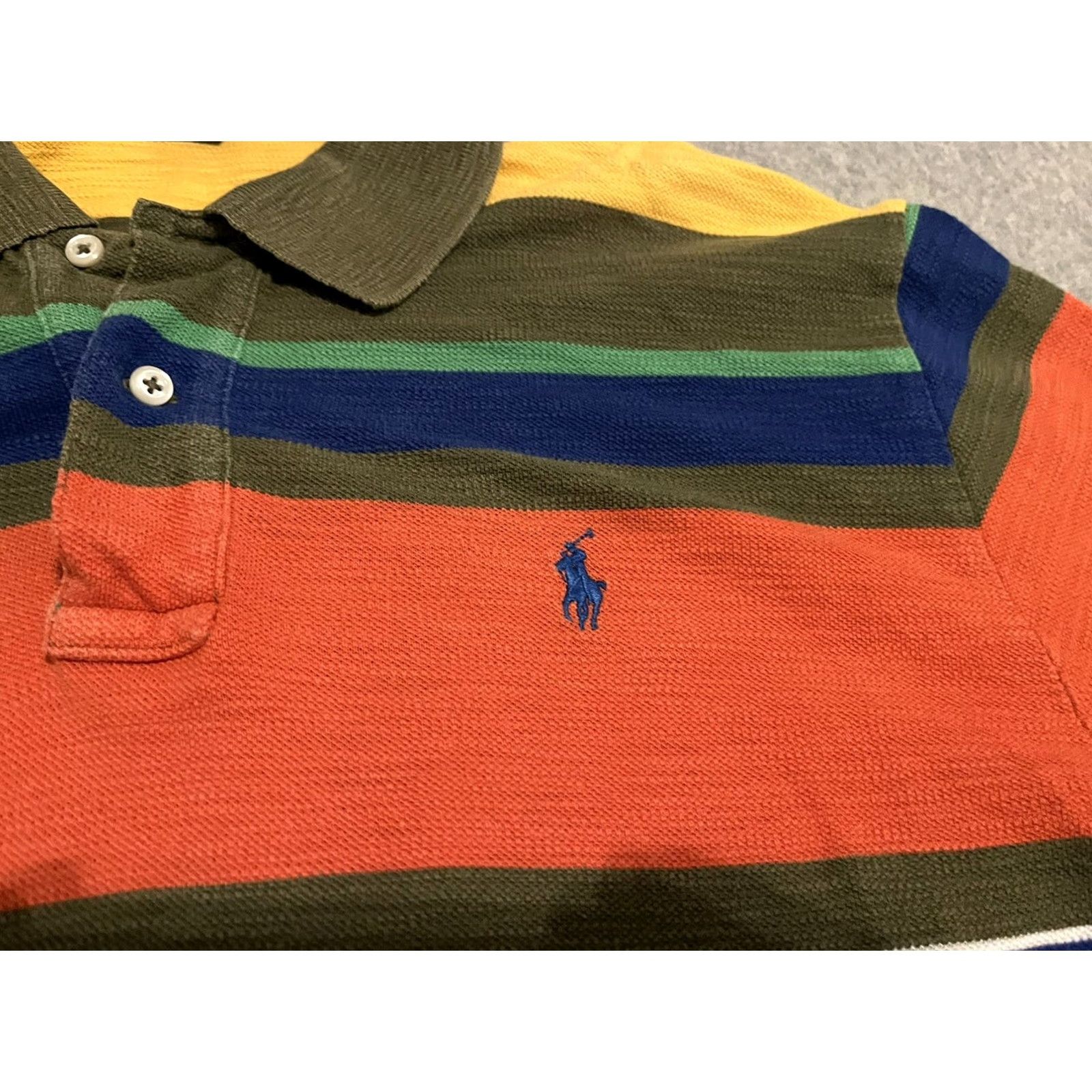 Ralph Lauren Ralph Lauren Polo Shirt Short Sleeve Striped Pony Mens Medium Multicolor Cotton Polo Shirt Mens Size US M / EU 48-50 / 2 - 2 Thumbnail