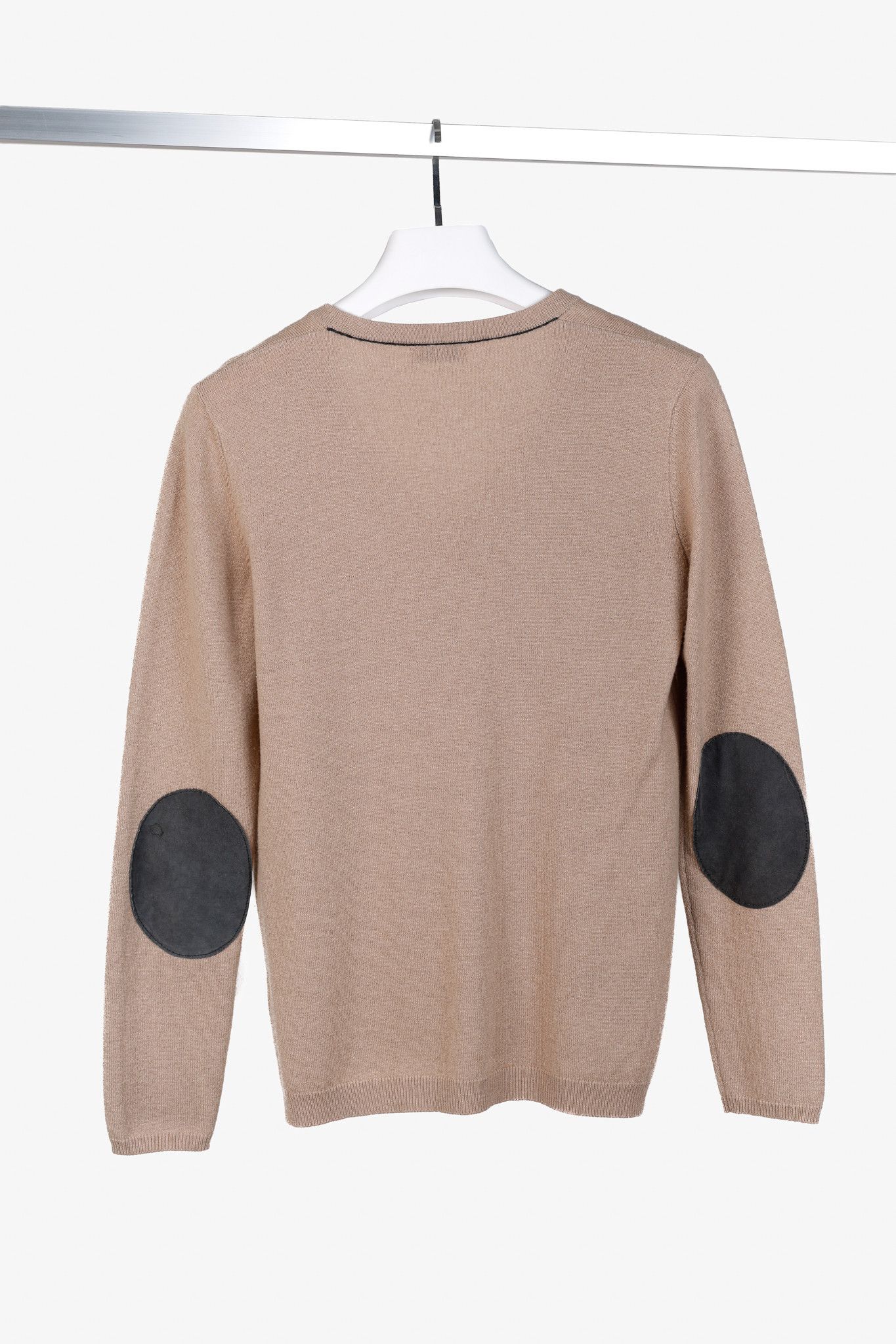 Brunello Cucinelli Brunello Cucinelli Beige Cashmere Elbow-Patch Sweater Size L / US 10 / IT 46 - 2 Thumbnail