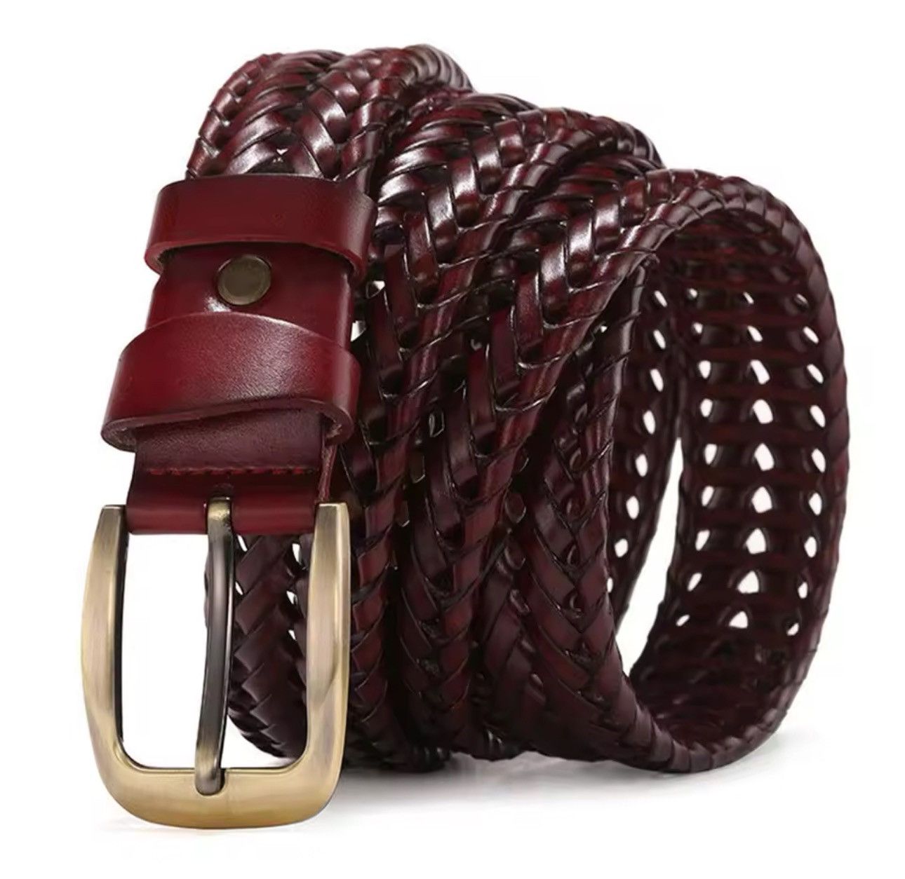 Vintage Men Genuine Leather Braided Belt Size ONE SIZE - 1 Thumbnail