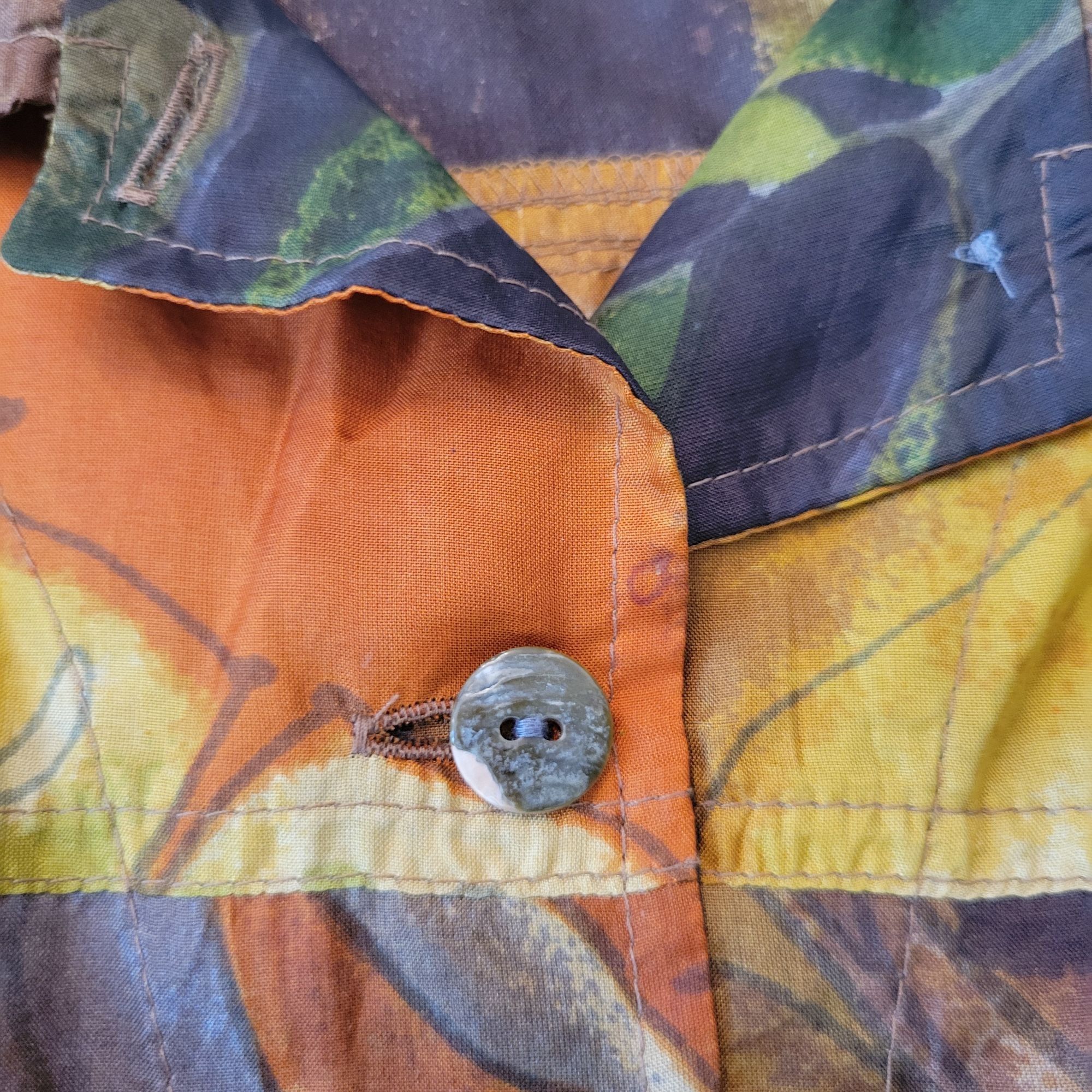Chicos Chicos 3 Silk Button Up Blouse XL 16 Fall Leaves Autumn Ligh Size XL / US 12-14 / IT 48-50 - 3 Thumbnail
