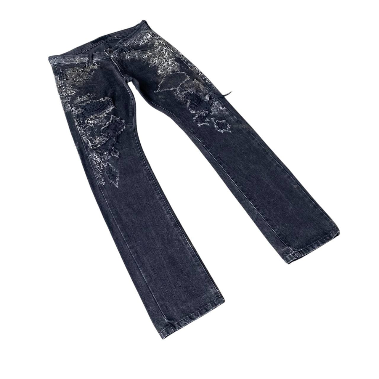 JACKROSE Rocker Jackrose LuvMaison Python+SpiderWeb Distressed Denim Size US 28 / EU 44 - 2 Thumbnail