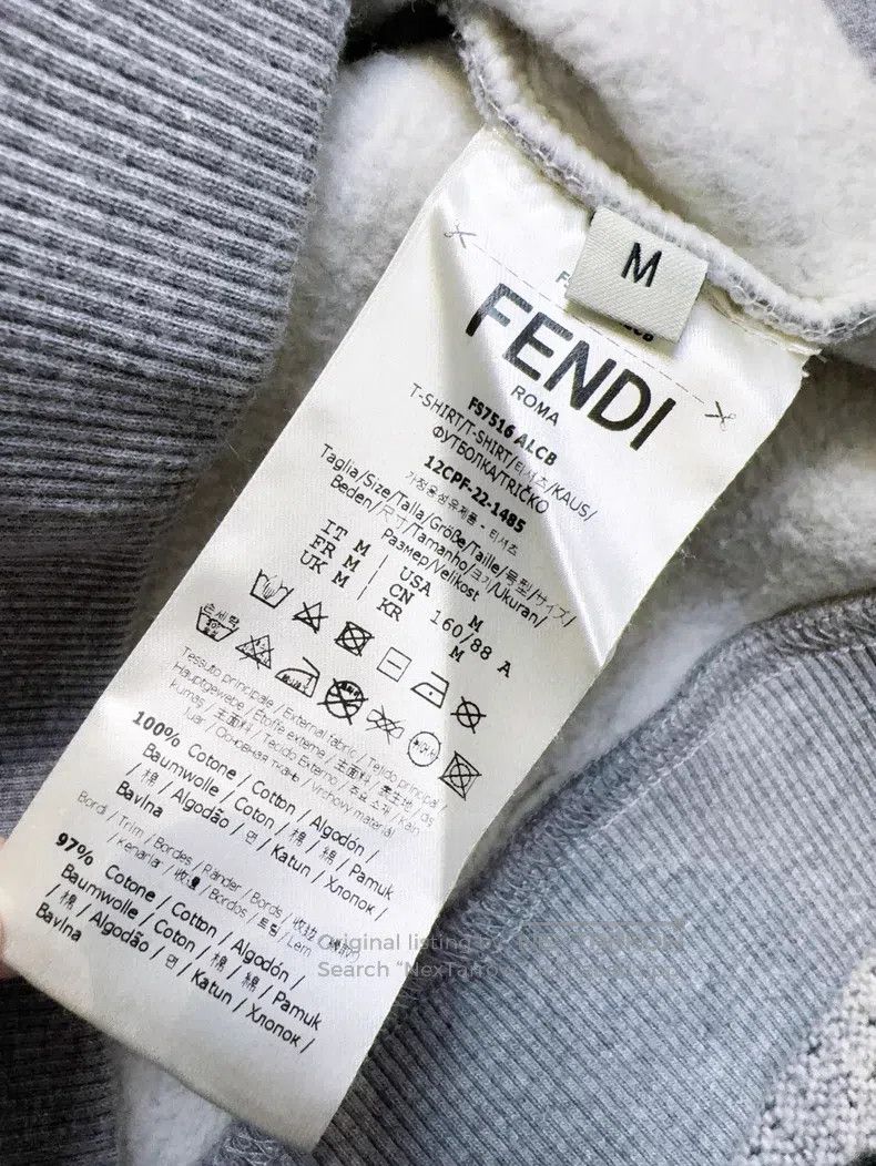 Fendi Fendi Gray Letter Logo Printed Hooded Sweatshirt Size M / US 6-8 / IT 42-44 - 6 Thumbnail