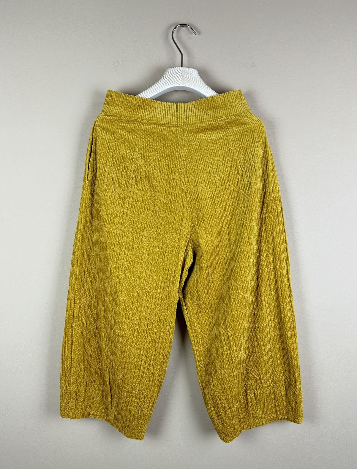 Margaret Howell CABBAGES & ROSES Yellow Corduroy Wide Cropped Trousers Pants Size 27" / US 4 / IT 40 - 11 Thumbnail