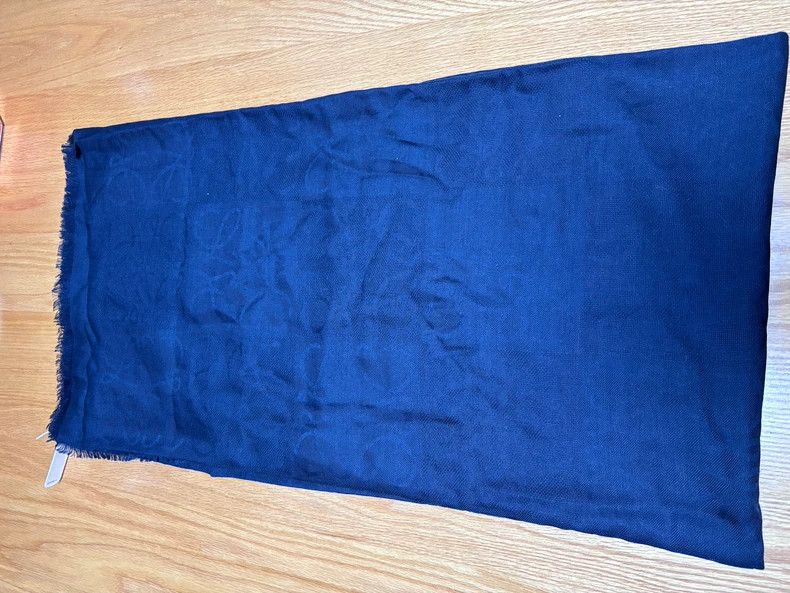 Loewe LOEWE size140*140cm A dark blue wool scarf Size ONE SIZE - 2 Thumbnail