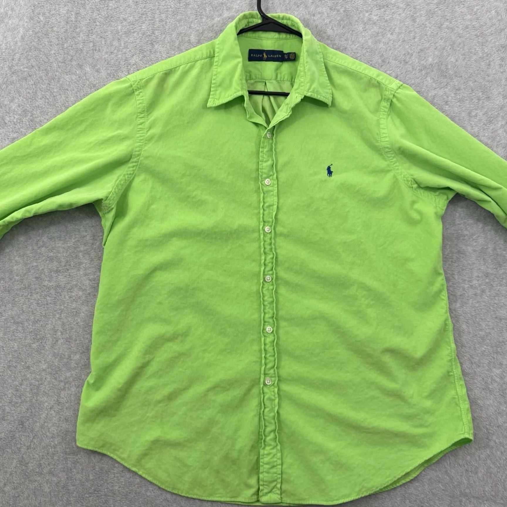 Polo Ralph Lauren Polo Ralph Lauren Shirt Mens XL Green Corduroy Pinwale Button-Down Lime Embroidered Regular Collared Button-Up Vintage: No Size US L / EU 52-54 / 3 - 6 Thumbnail