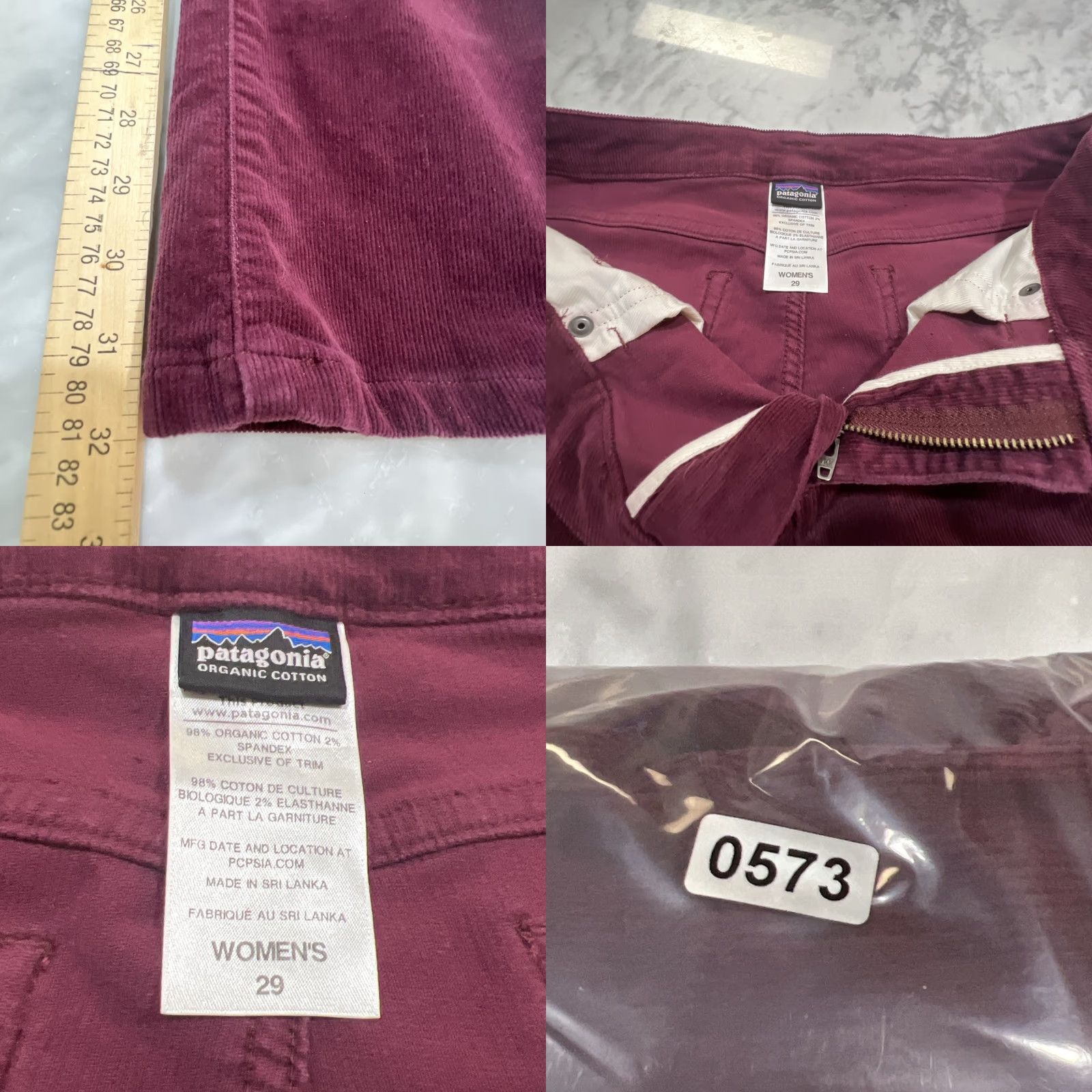 Patagonia Patagonia Pants Women's 29 Corduroy Bootcut Dark Currant Wine Stretch Organic cotton Size 29" - 9 Thumbnail