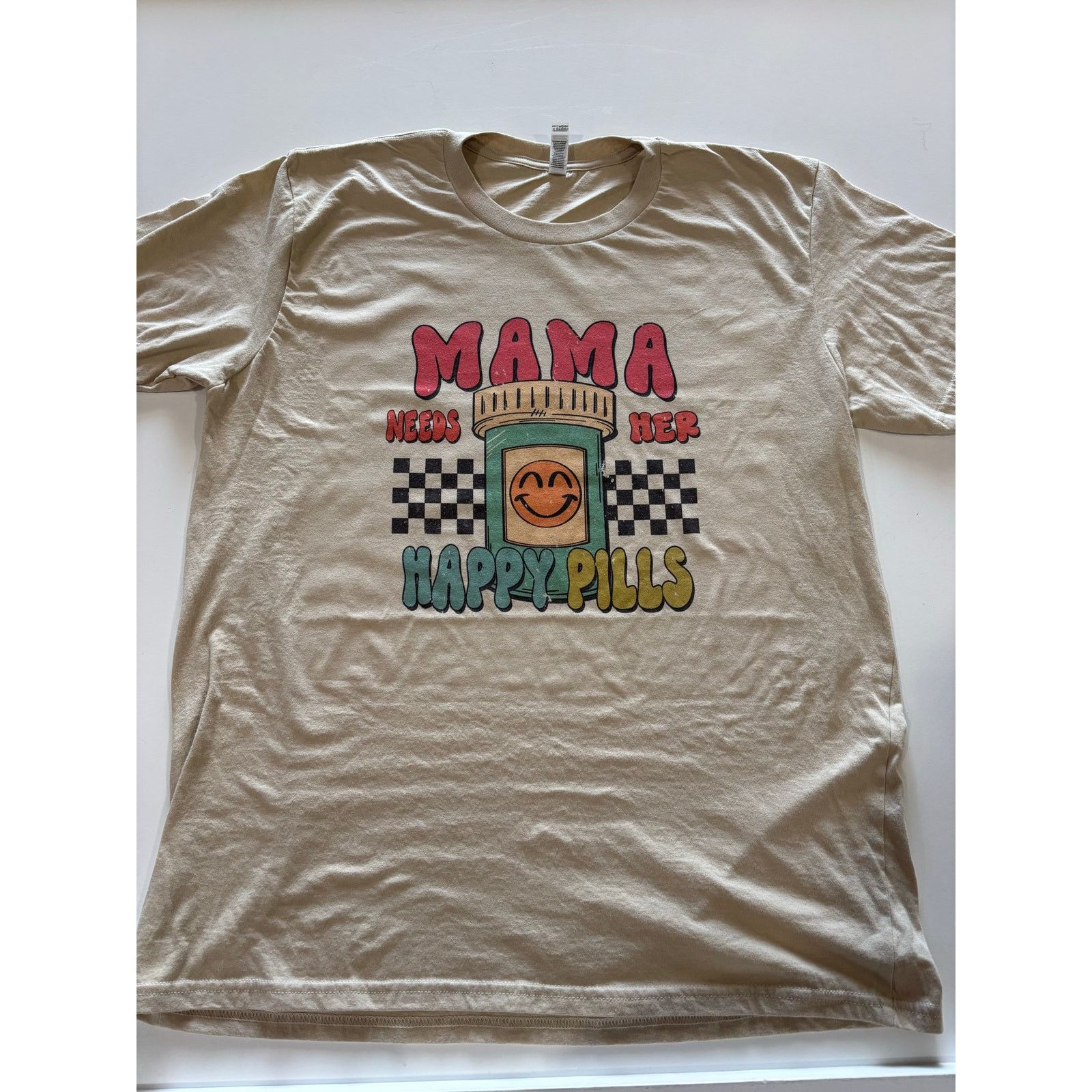 American Apparel Mama Needs Her Happy Pills T-Shirt Size L / US 10 / IT 46 - 2 Thumbnail