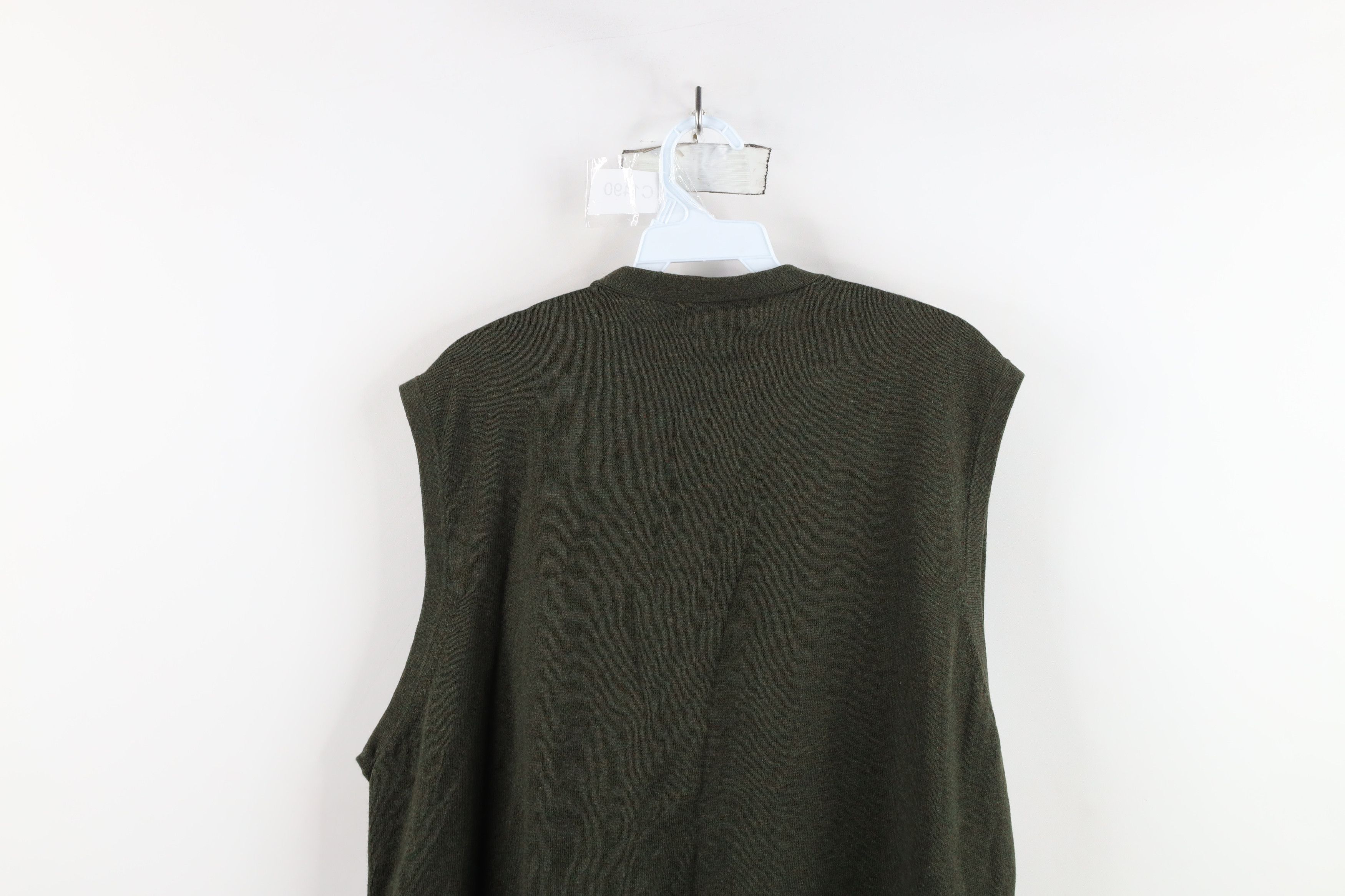 Vintage Vintage 90s Streetwear Blend Cable Knit Sweater Vest Green Size US XL / EU 56 / 4 - 9 Thumbnail
