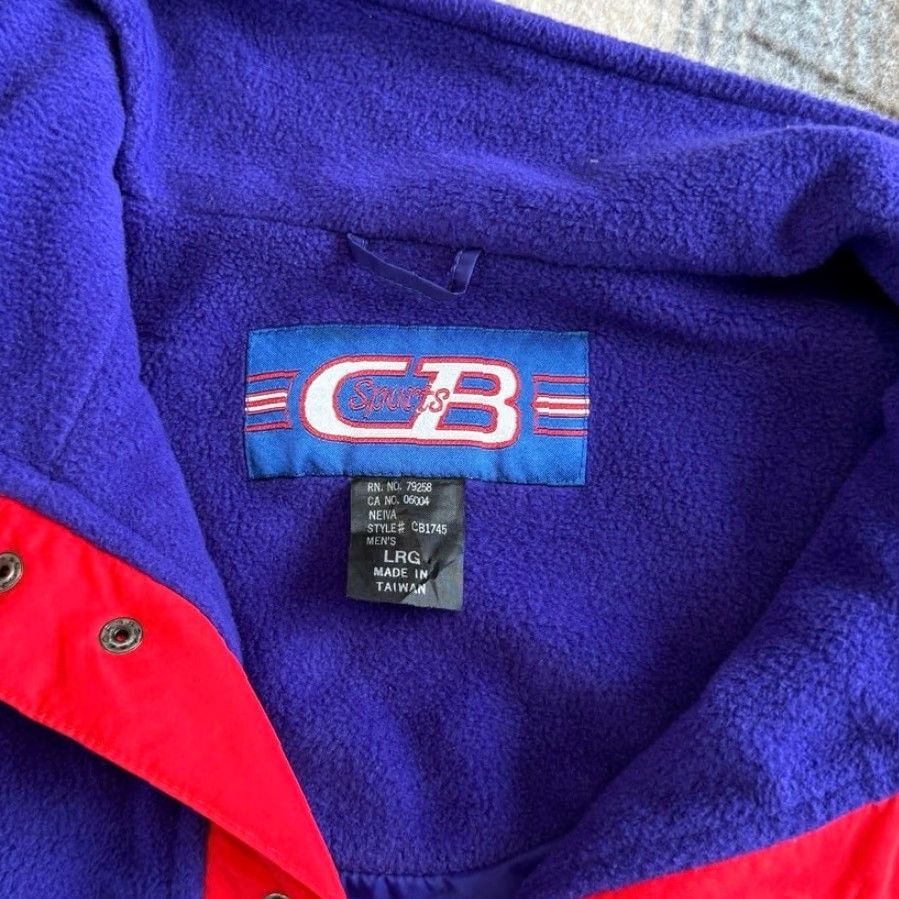 CB Sports VINTAGE 90s CB Sports Snap Fleece Pullover Men L Purple Red Solid Outdoor Winter Fall Spring Shirt Jacket? Size US L / EU 52-54 / 3 - 3 Thumbnail