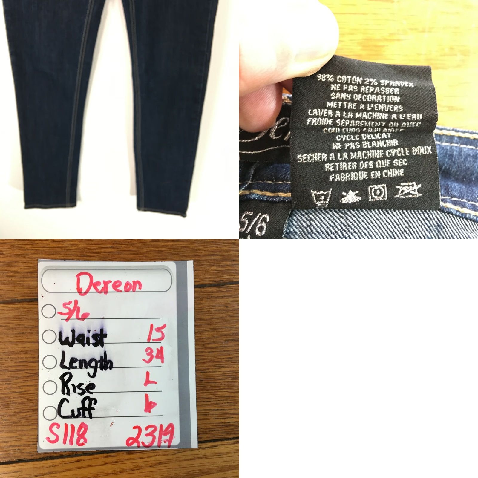 Denime Dereon Jeans Womens Denim Skinny Belt Loops Embellished Blue 5/6 Regular 30in 34in US Mens? Womens Size 27" / US 4 / IT 40 - 8 Thumbnail
