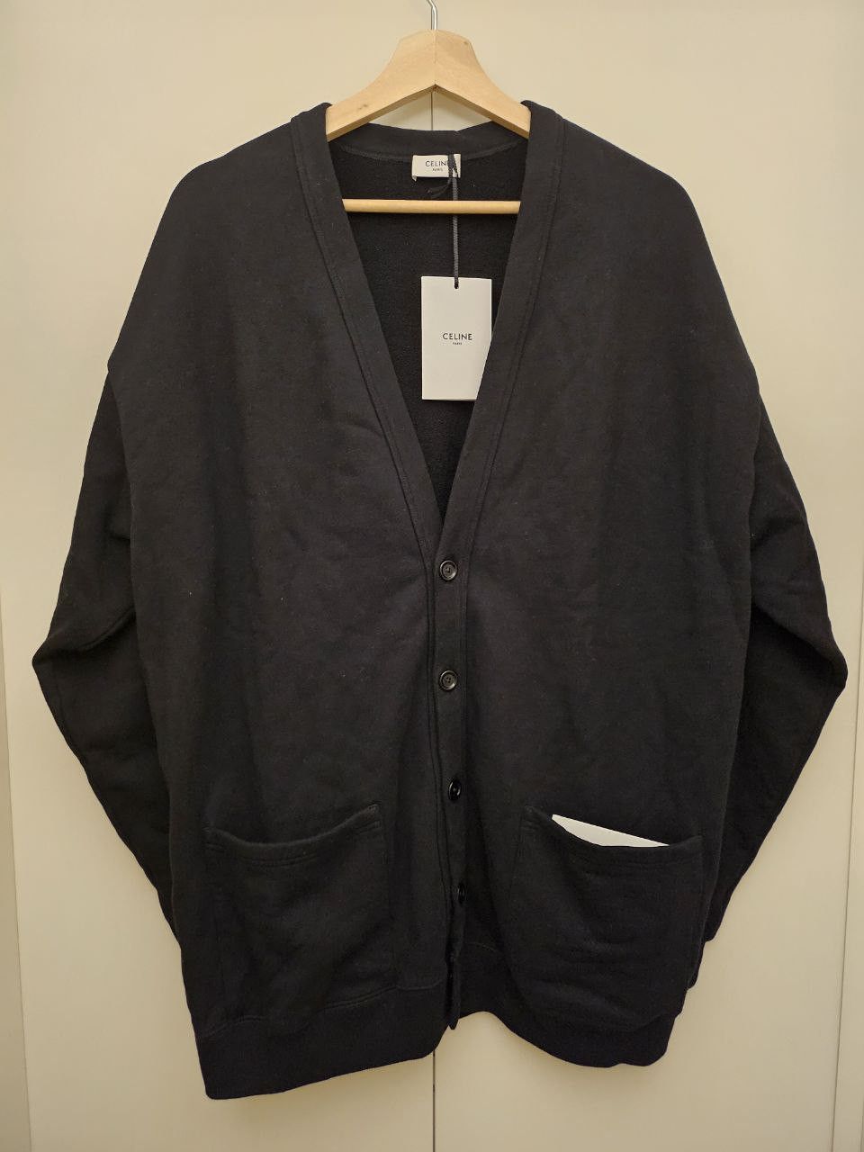 Celine *New* Oversized Logo Cotton Fleece Cardigan Size US XS / EU 42 / 0 - 2 Thumbnail
