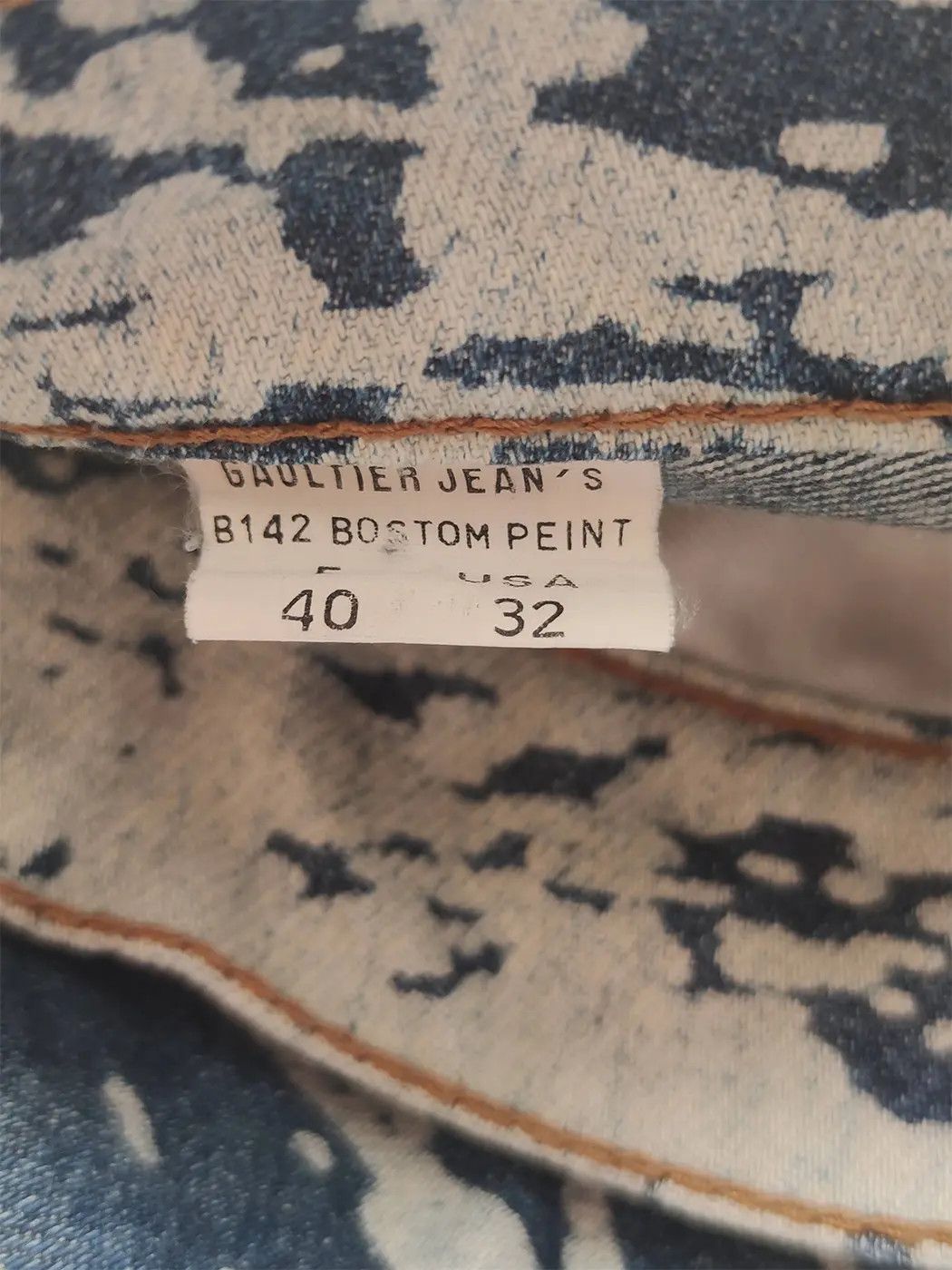 Jean Paul Gaultier 90s Archive JPG Bleach Paint Splatter Pollock Jeans Denim Size US 30 / EU 46 - 3 Thumbnail