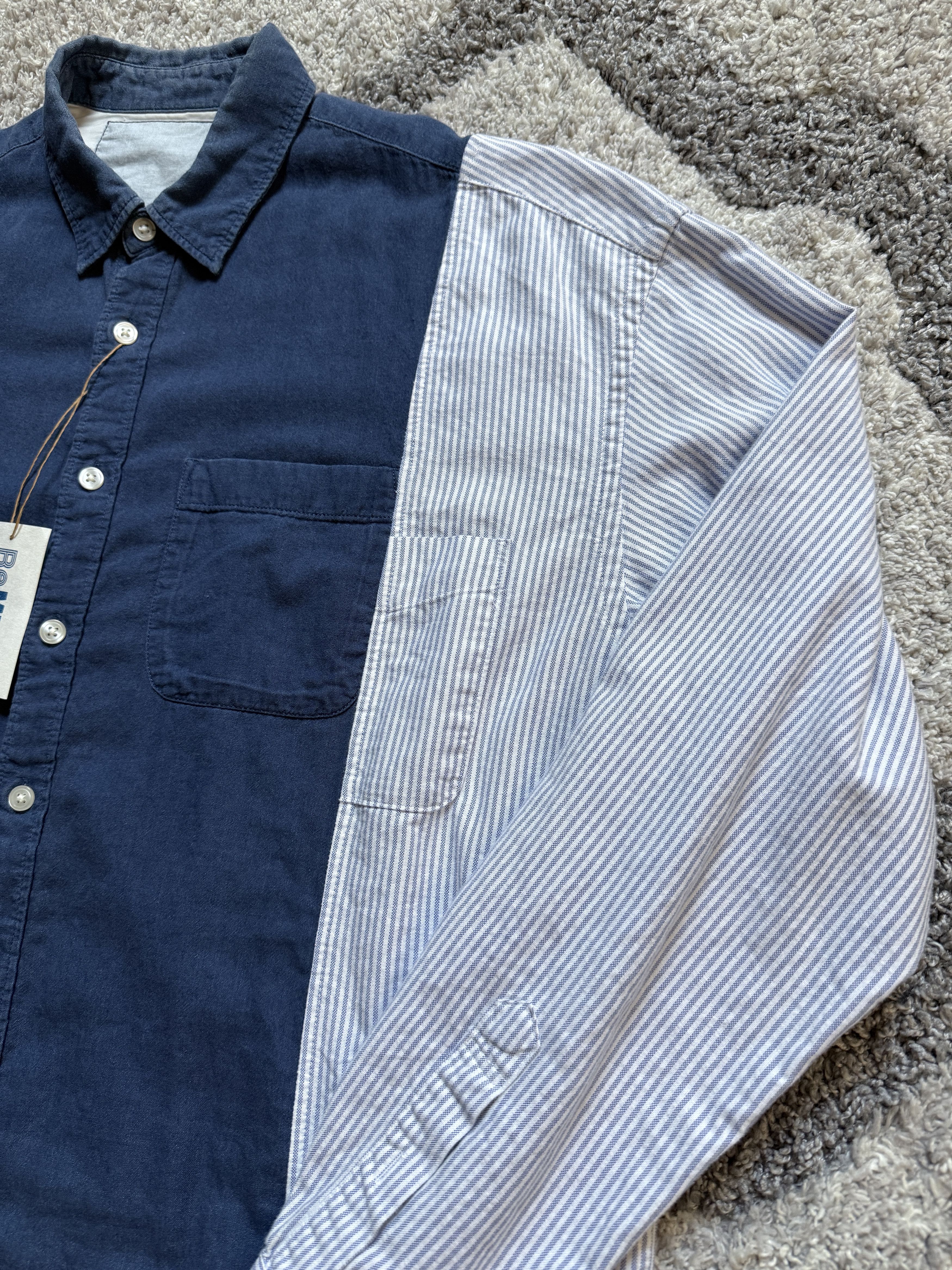 Japanese Brand Muji Japan ReMUJI Reconstructed Shirt (Indigo Dyed) Size US M / EU 48-50 / 2 - 4 Thumbnail