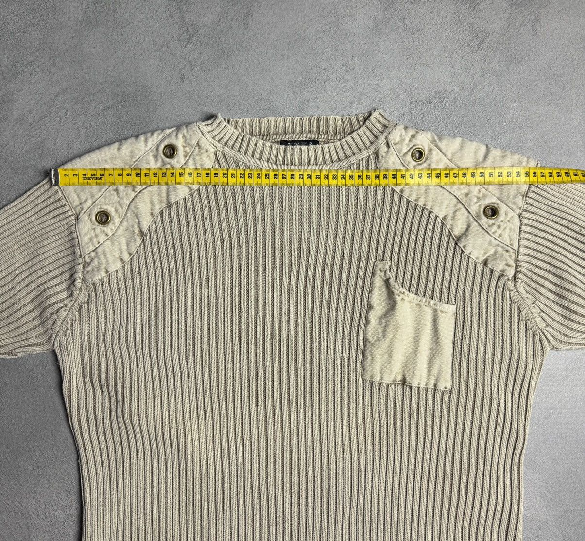 Other Avant Garde Beige Crewneck Cotton Knit Sweater Size US XL / EU 56 / 4 - 13 Thumbnail