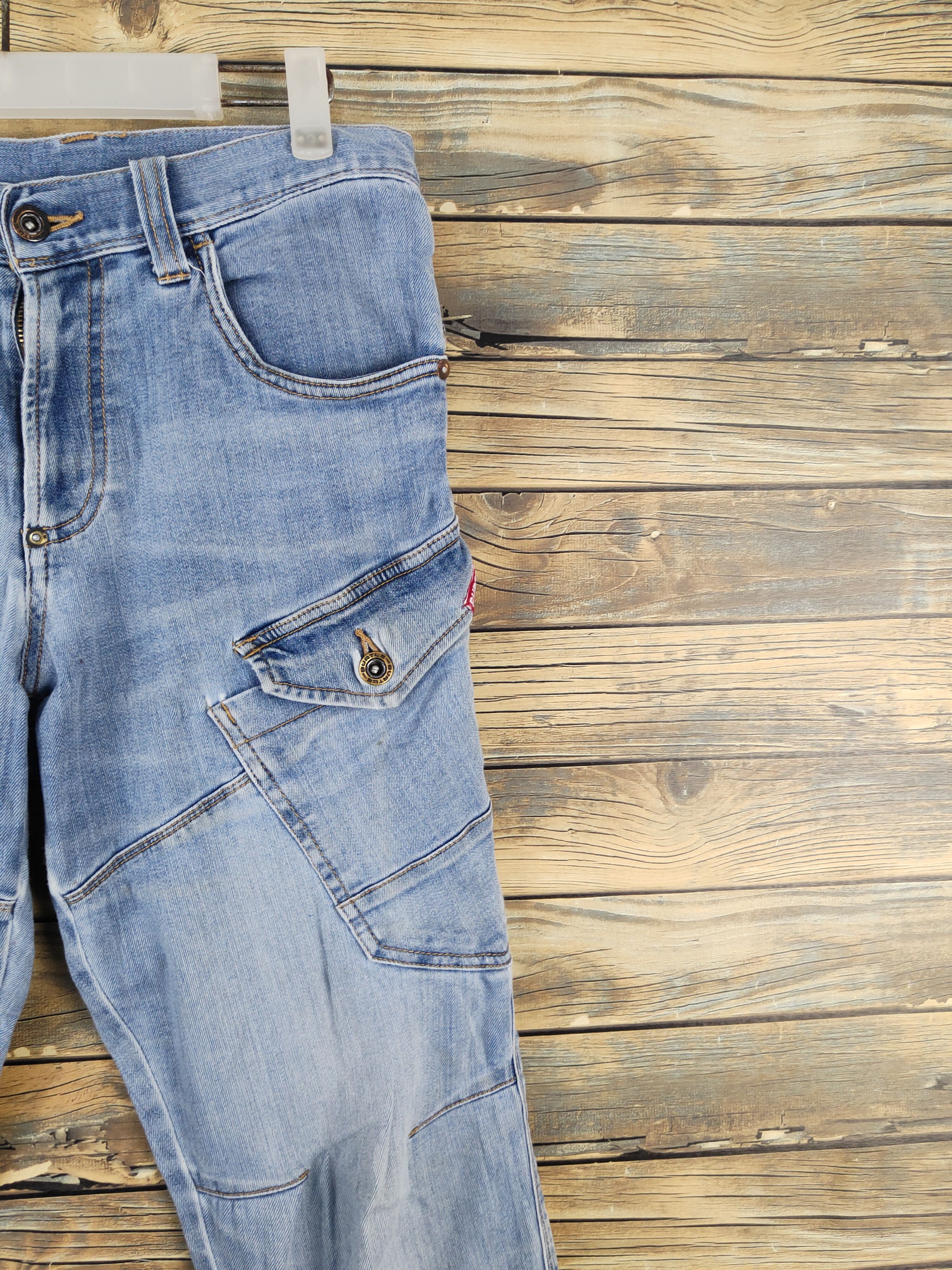 Japanese Brand Burtle Blue Distressed Ripped Soft denim Jeans #W1976 Size US 31 - 6 Thumbnail