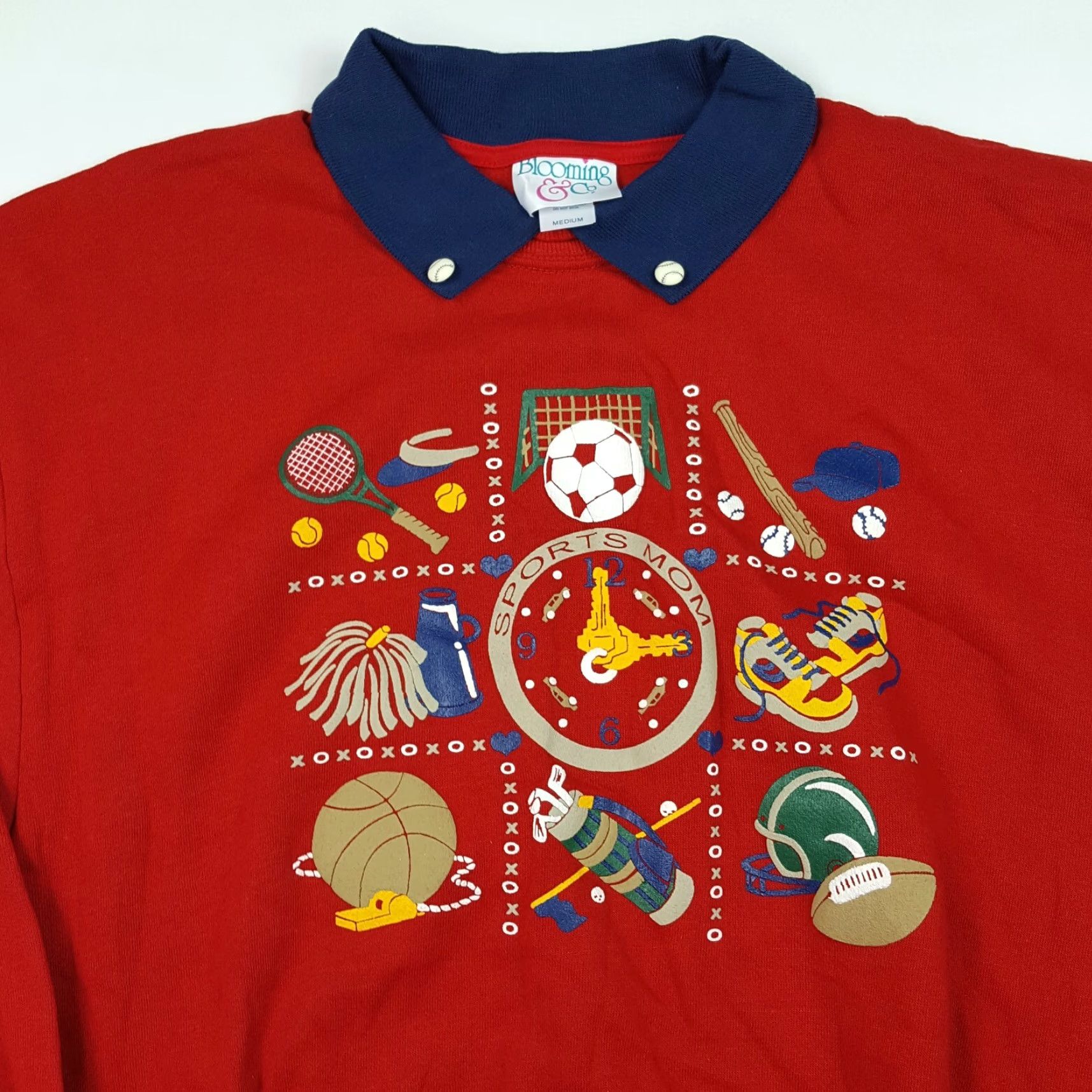 Vintage VINTAGE 80s Sports Mom Size M Crewneck Red Pullover Puff Print Retro Sweatshirt Nike Size US M / EU 48-50 / 2 - 2 Thumbnail